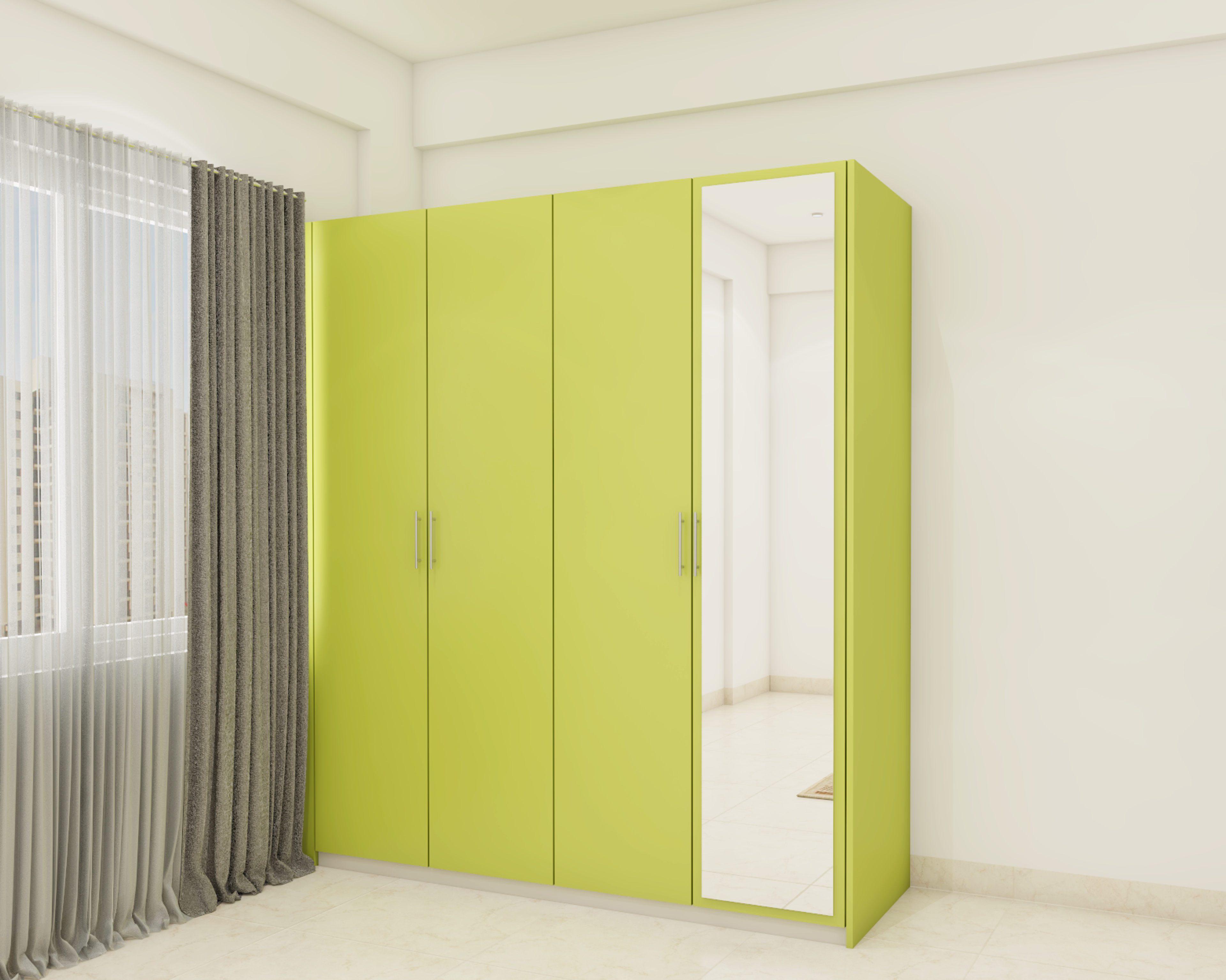 Modern Compact Neon Wardrobe Design