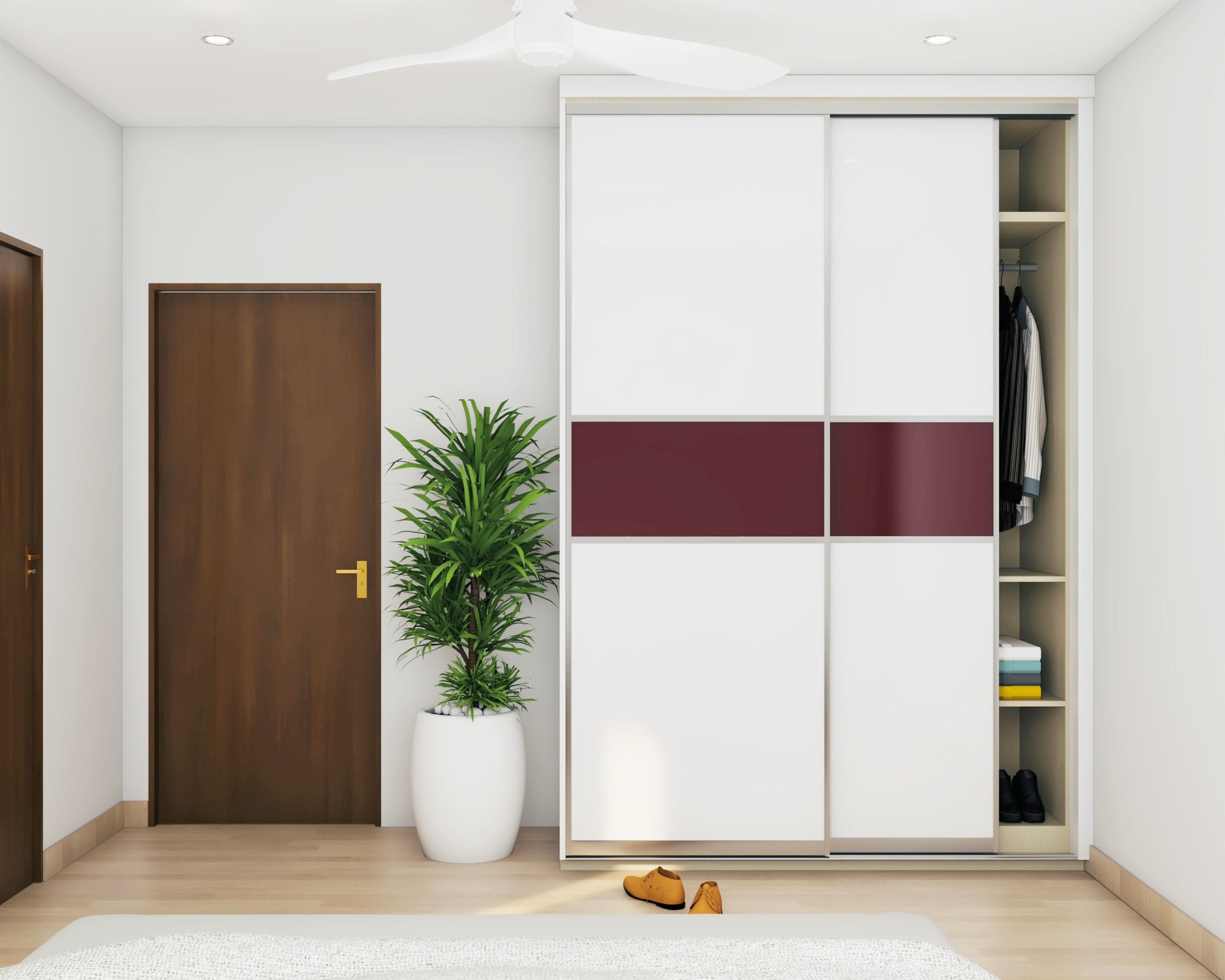 Spacious White Sliding Wardrobe Design