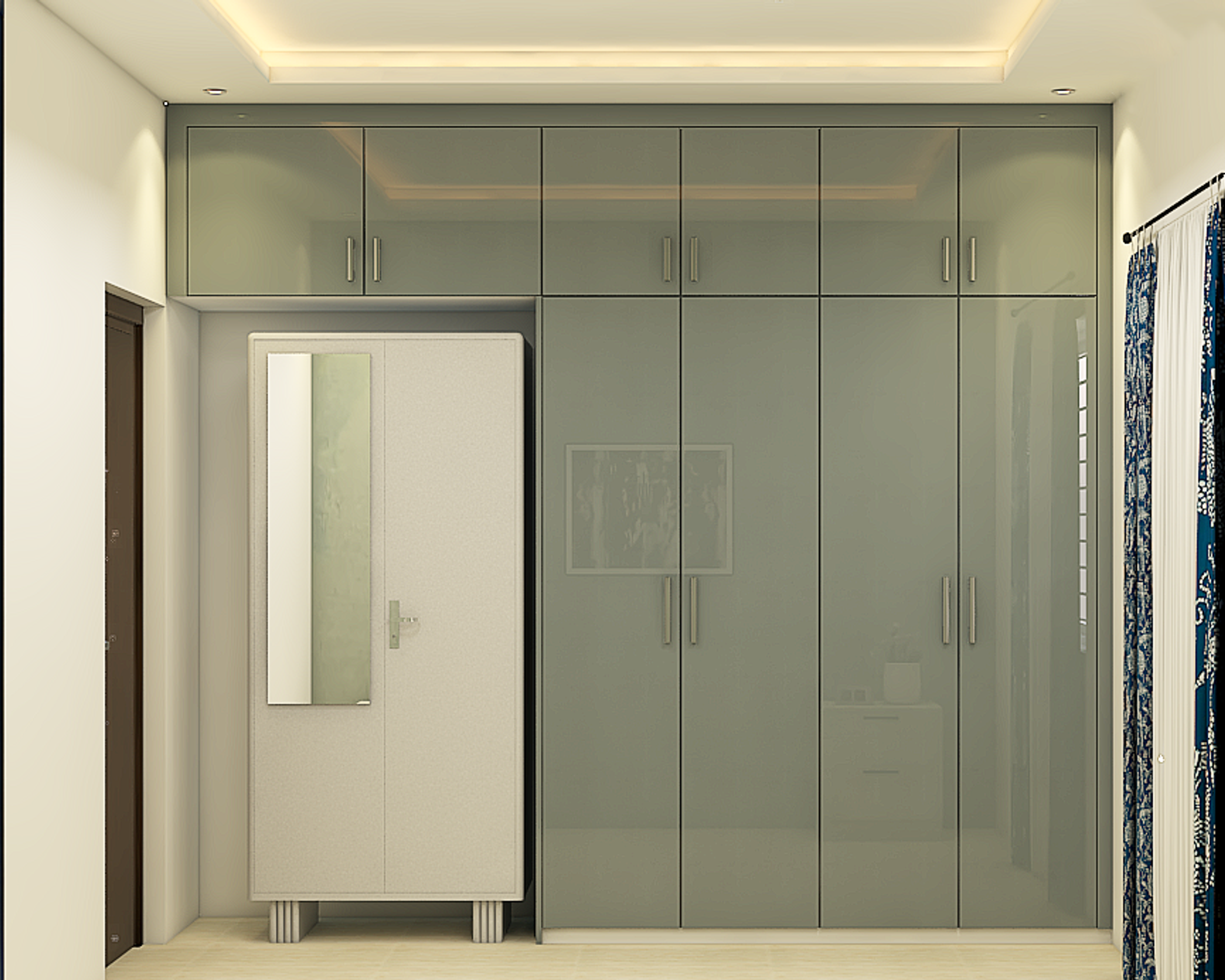 Modern Wardrobe Design With Secondary Cupboard Unit