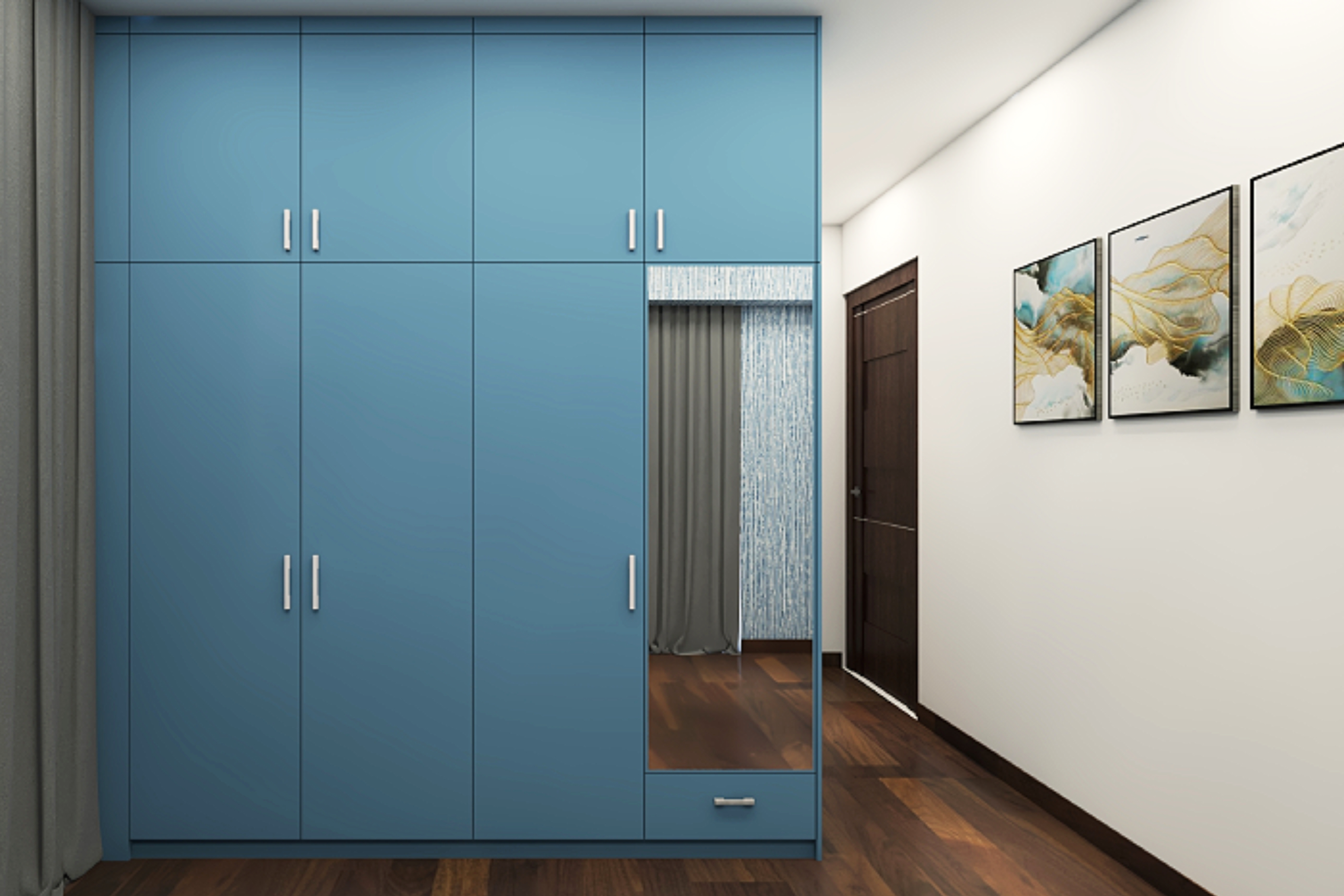 Modern Compact Wardrobe Design With Loft
