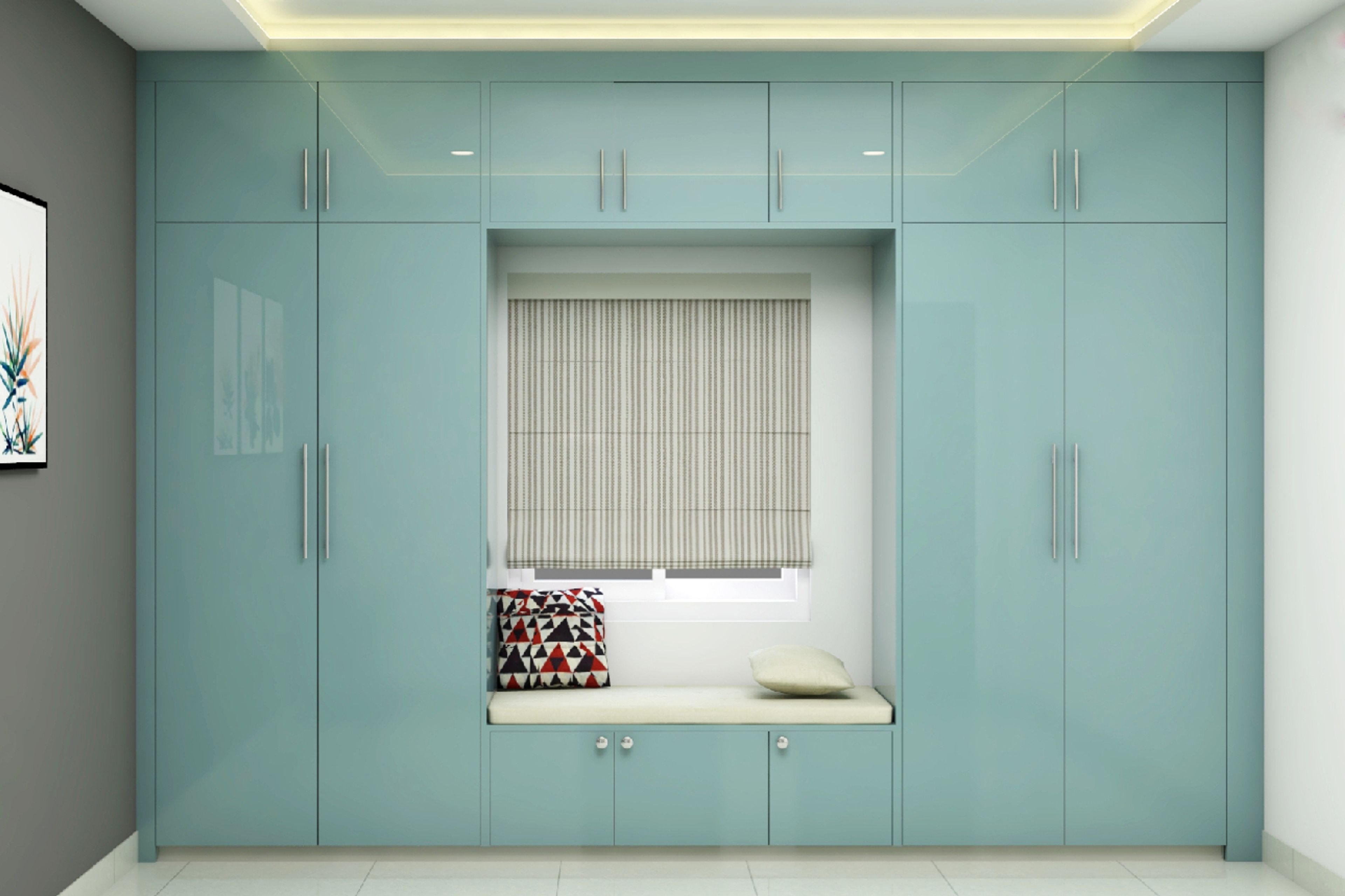 Mild Blue Tinted Wardrobe Design - Livspace