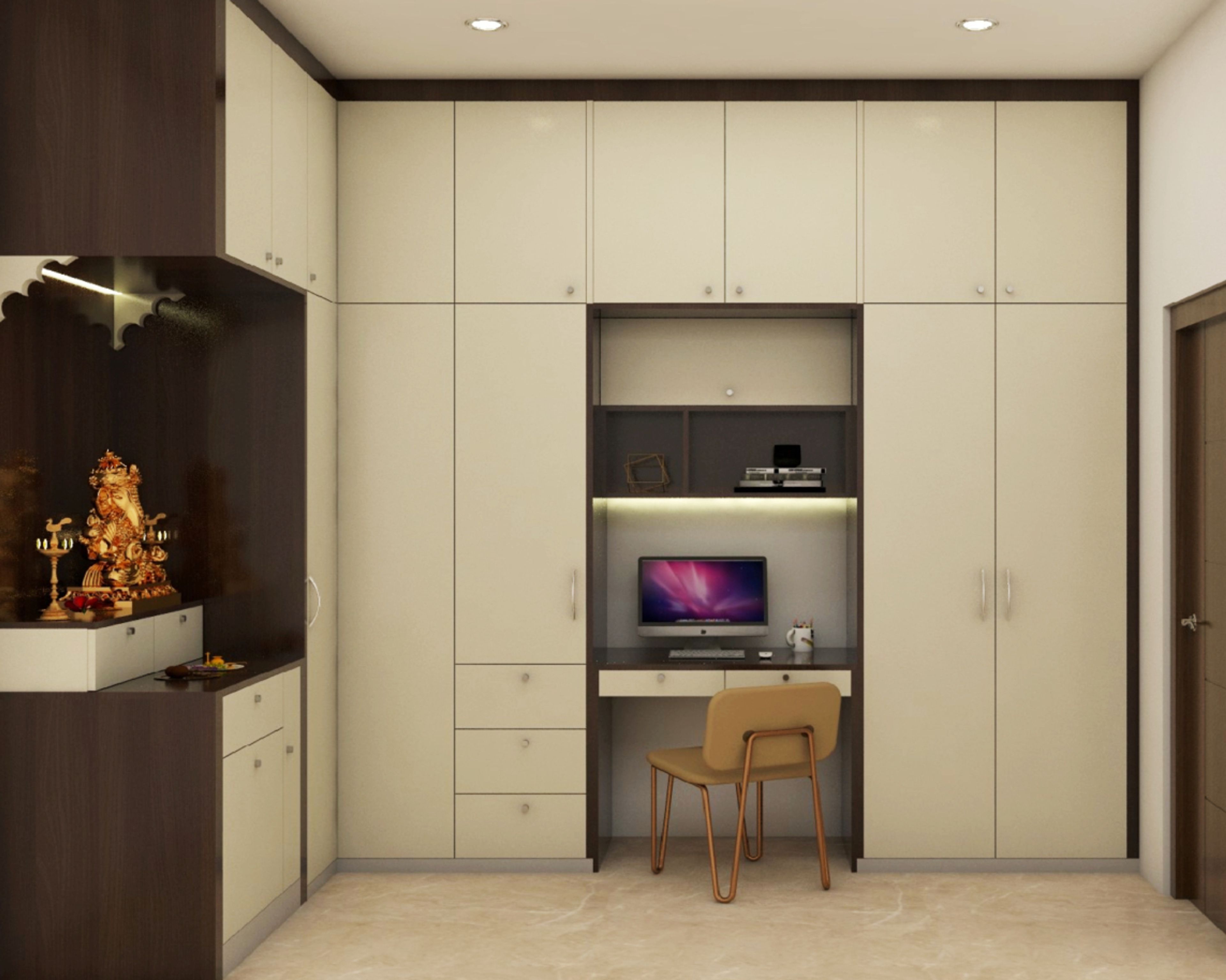 Modern Wardrobe Design With Task Lighting - Livspace