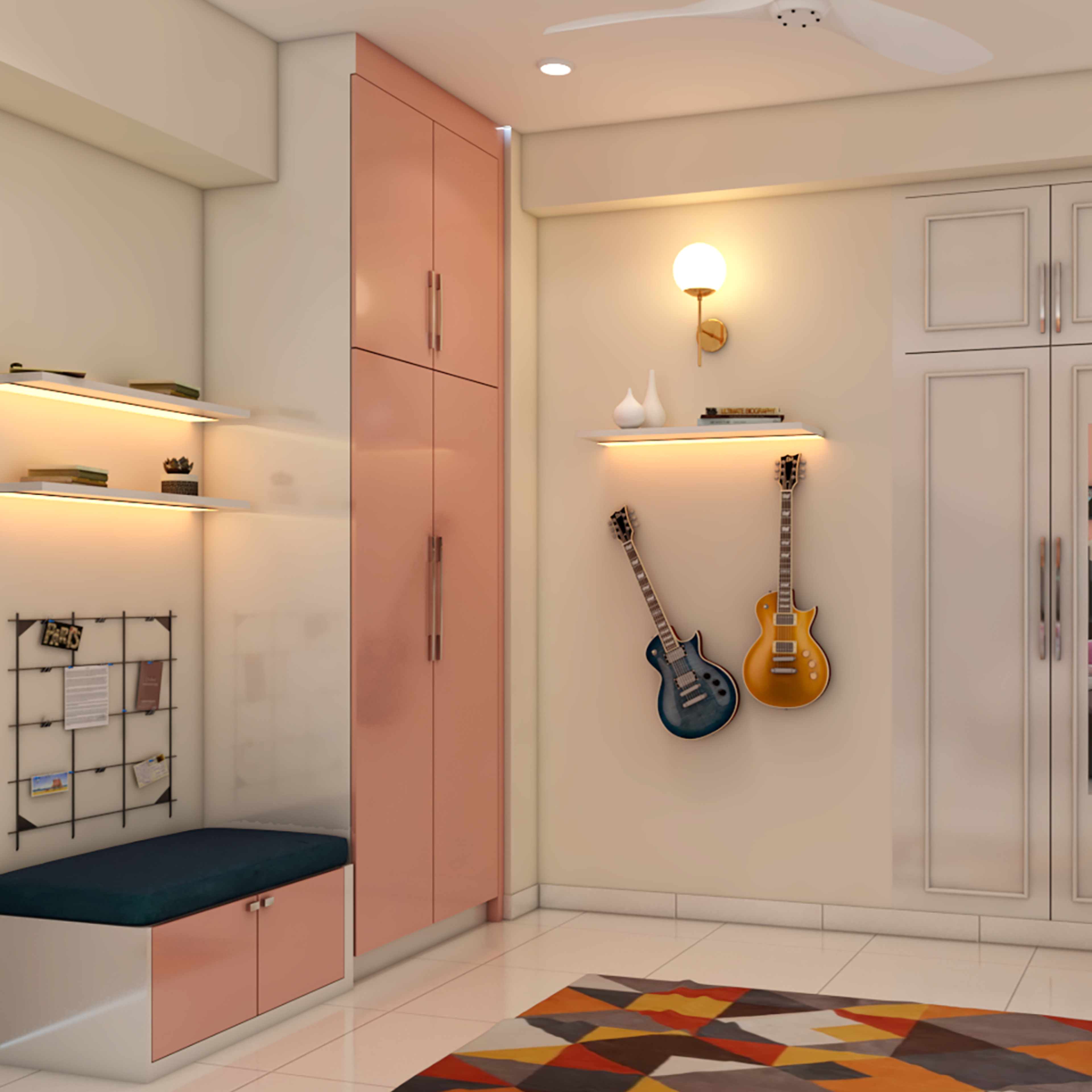 Modern Compact Wardrobe Design For Kids