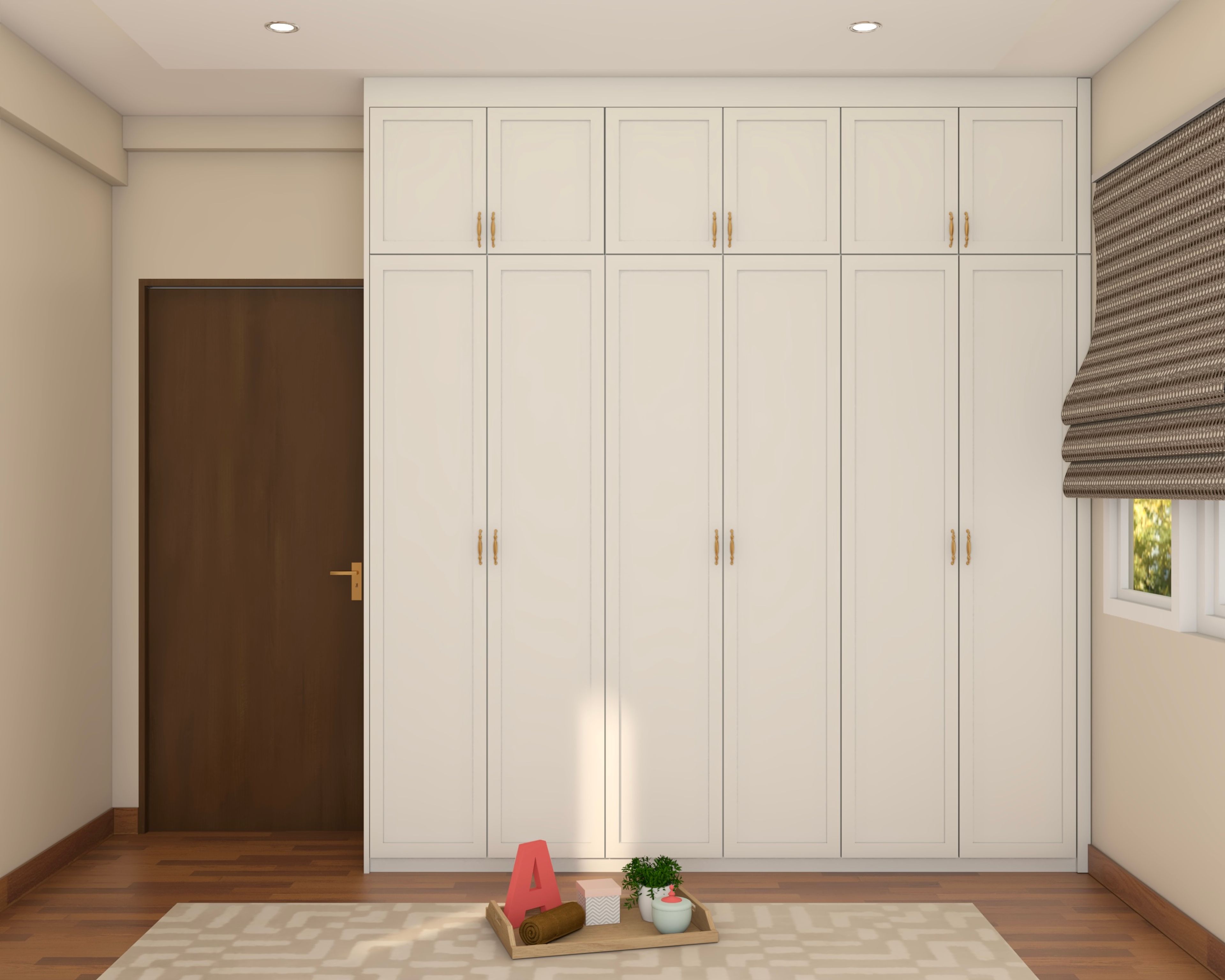 Creamy-White Contemporary Style Wardrobe Design