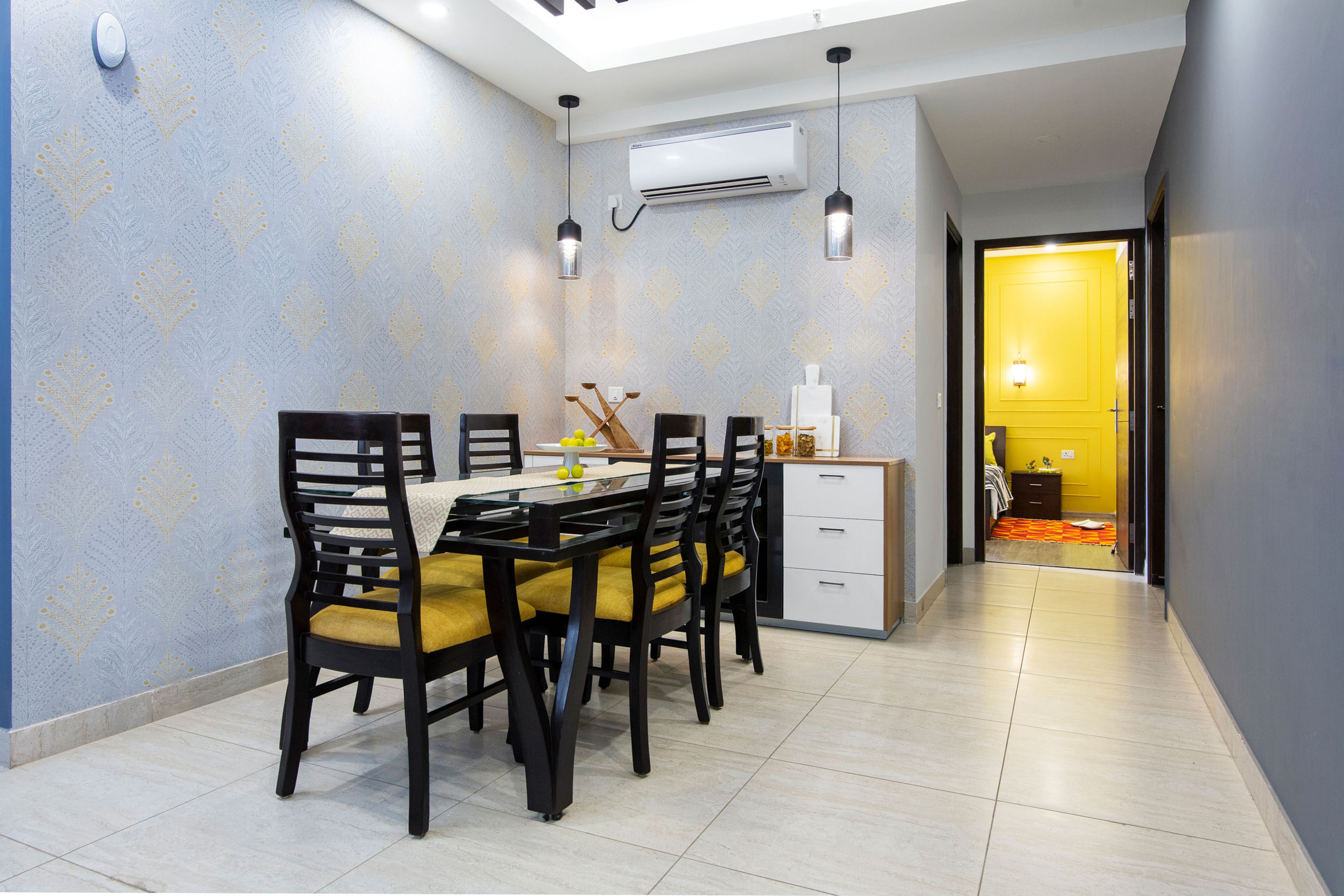 6-Seater Dining Room Design With A Spacious Crockery Unit - Livspace