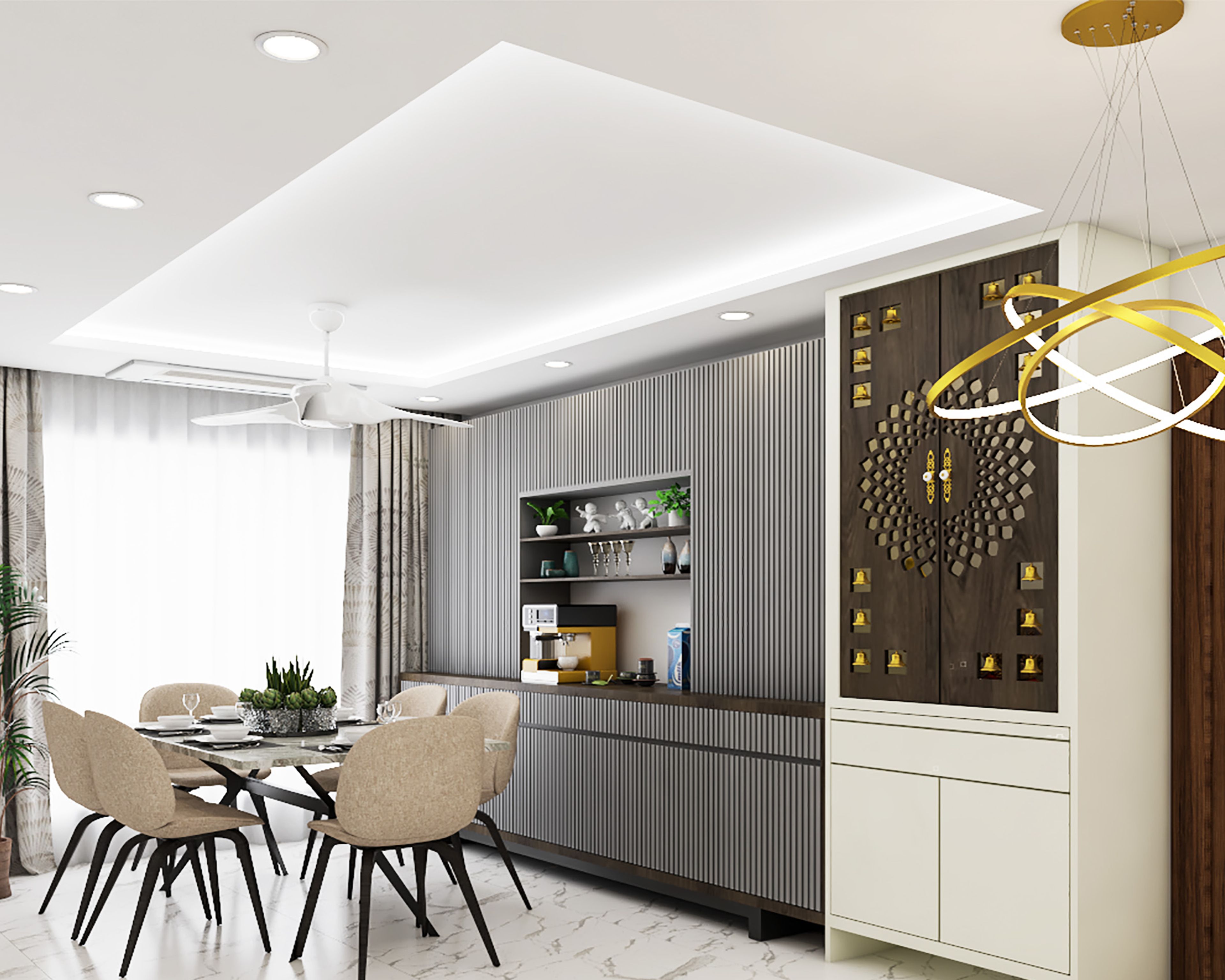 POP Contemporary Peripheral Ceiling Design - Livspace