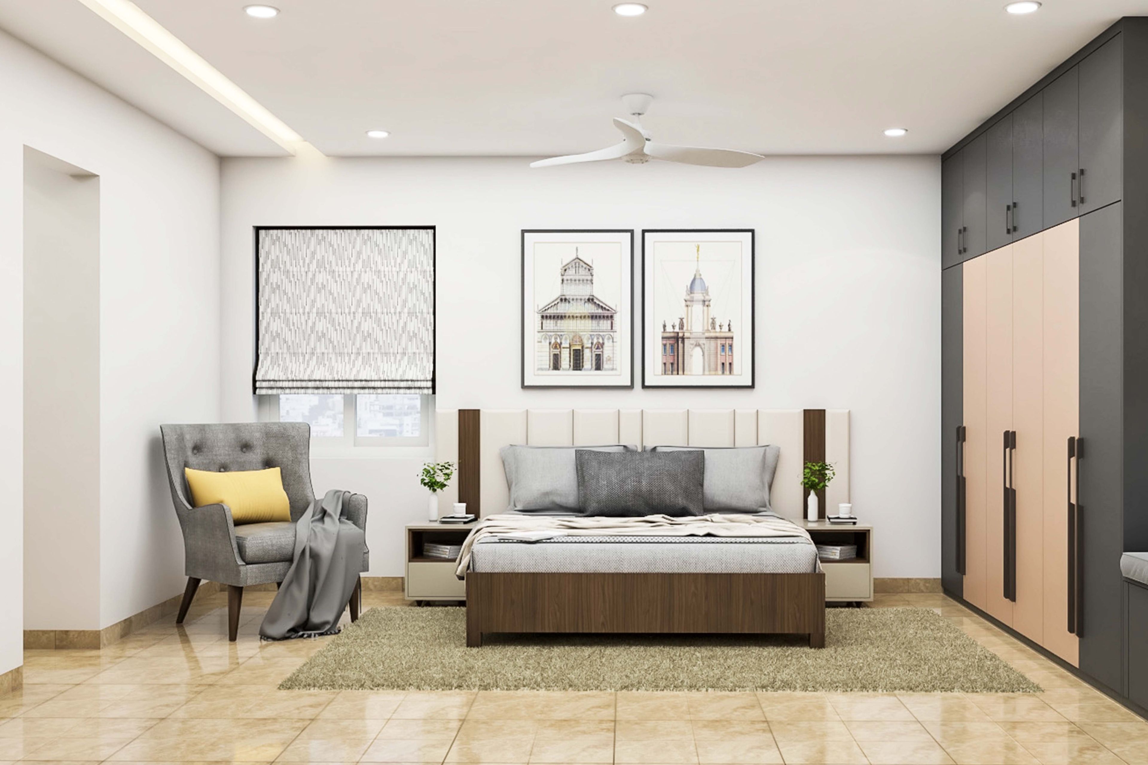 12X10 Ft Rectangular Bedroom False Ceiling Design With POP - Livspace