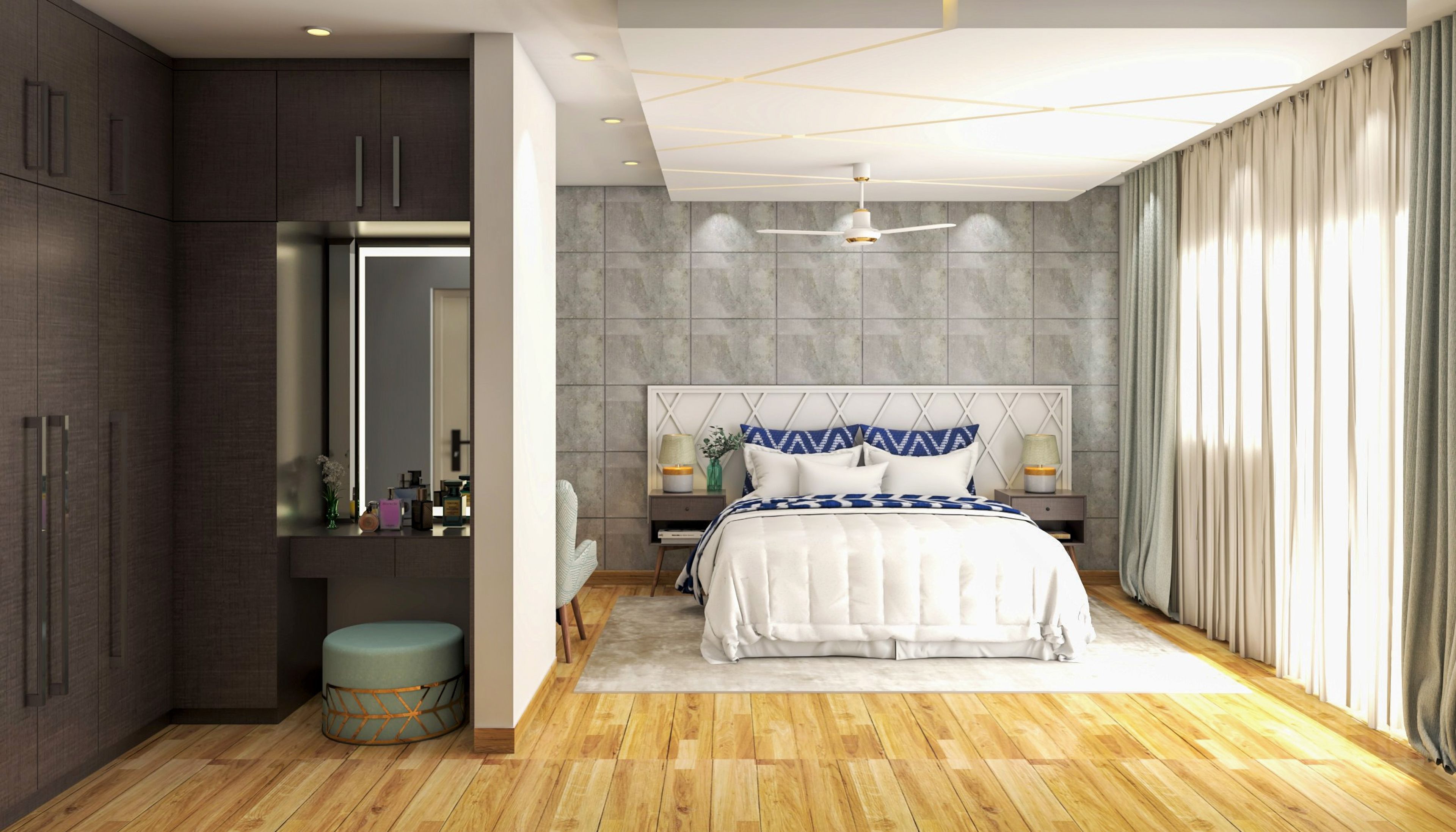 Modern Light Brown Patterned Flooring Design In Wood