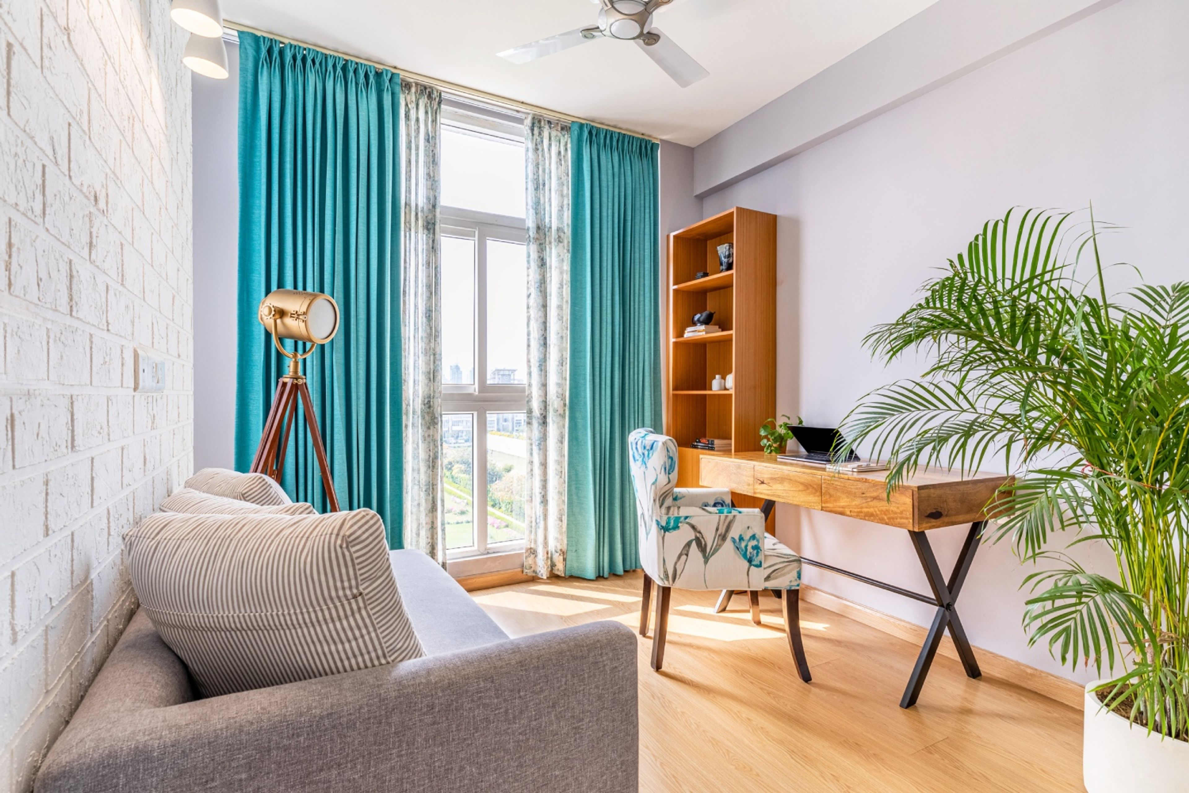 Tropical Home Office Design With Persian Walnut Laminates