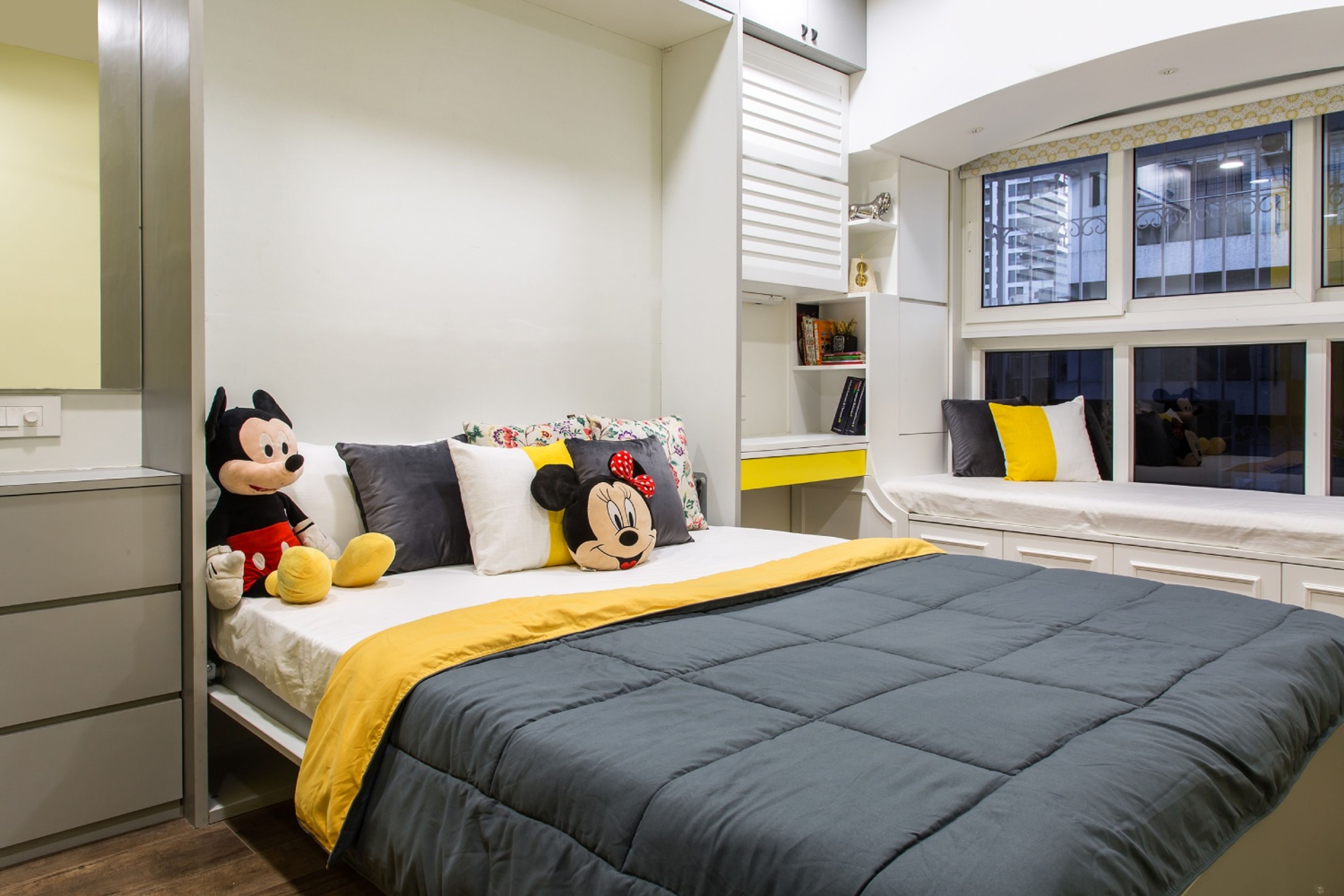 Modern Kids Room Design With A Murphy Double Bed