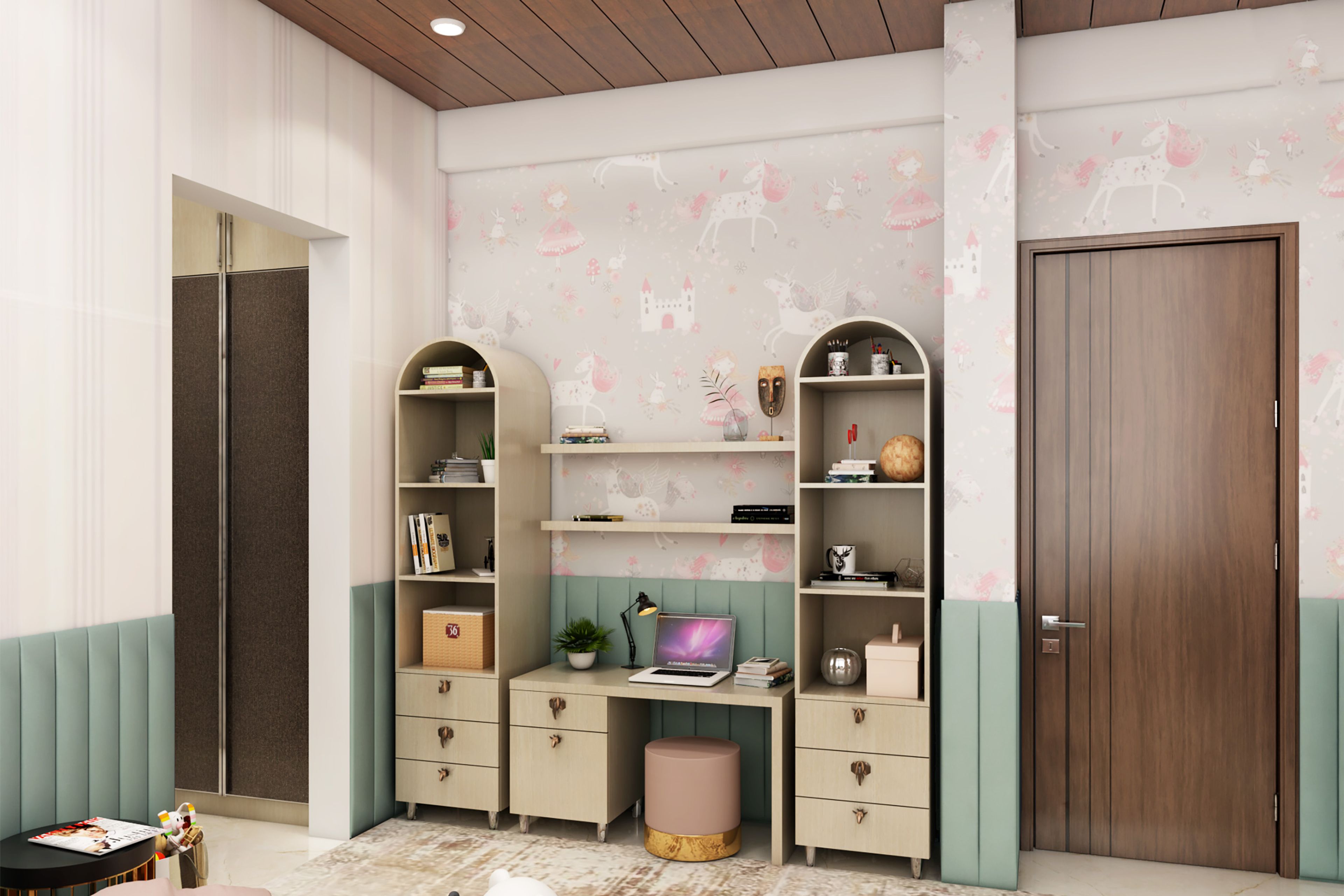 Shabby Chic Study Room Design - Livspace