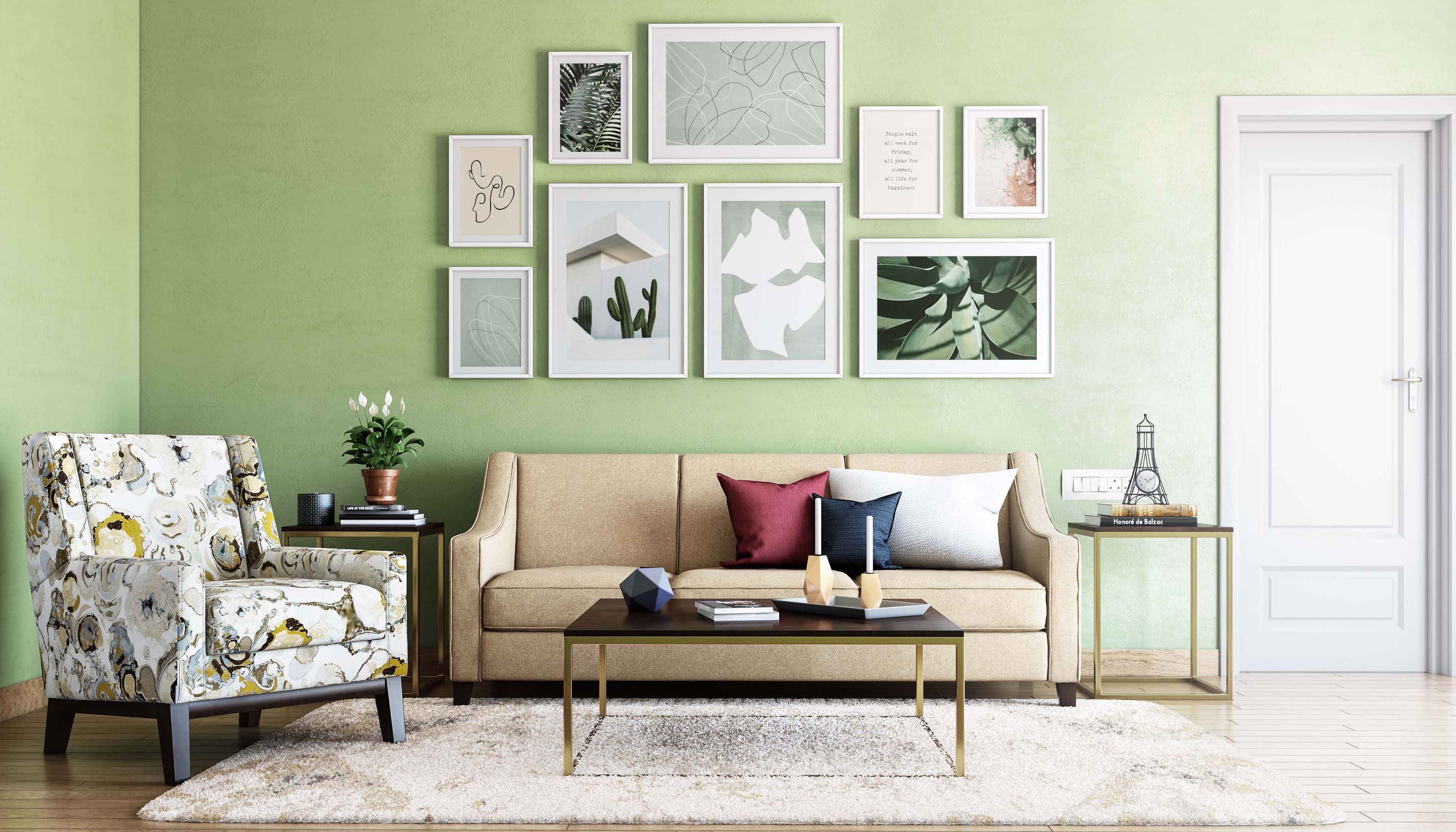 Light Green Wall Paint Design - Livspace