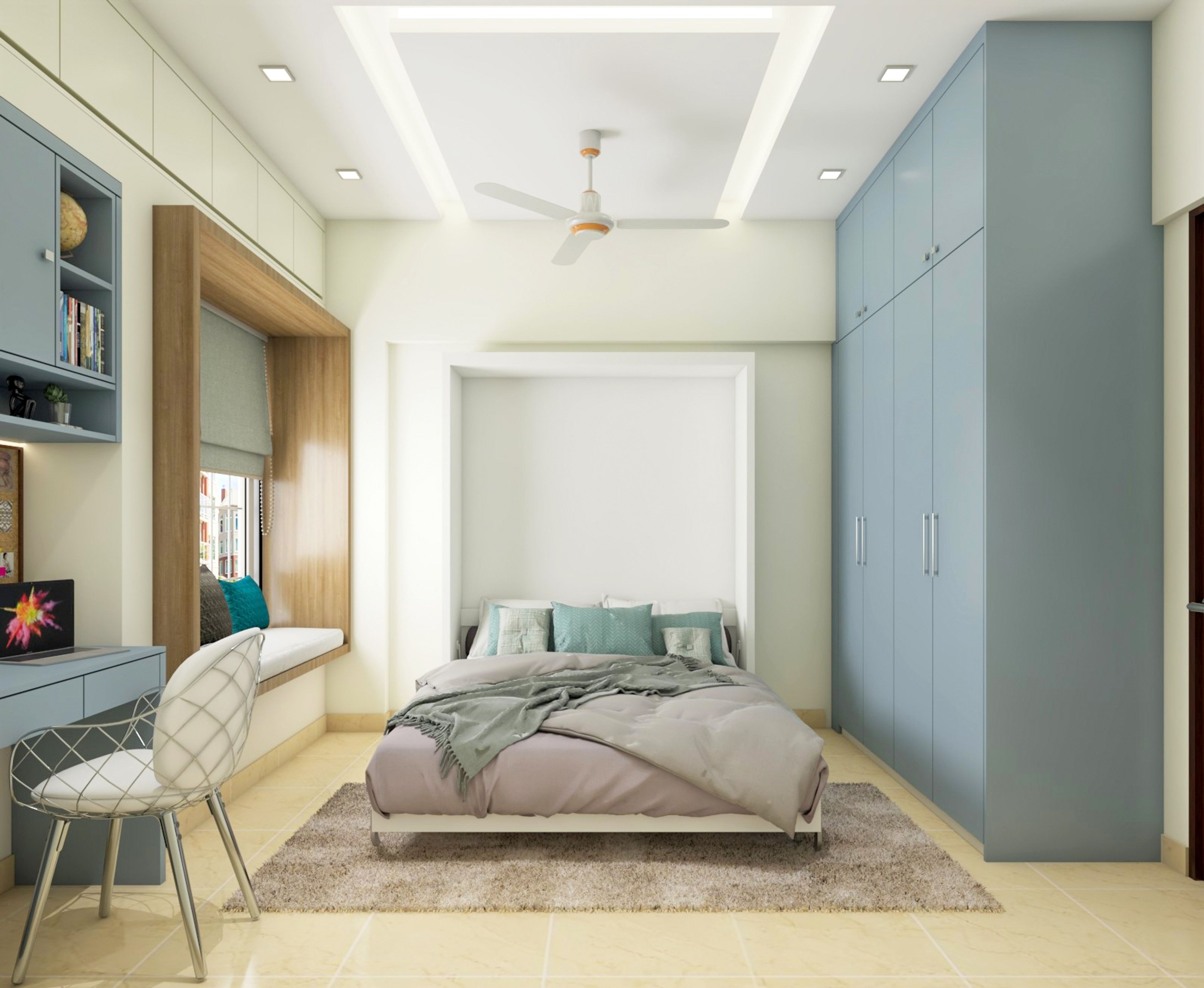 Cream Wall Paint Design For Bedroom - Livspace