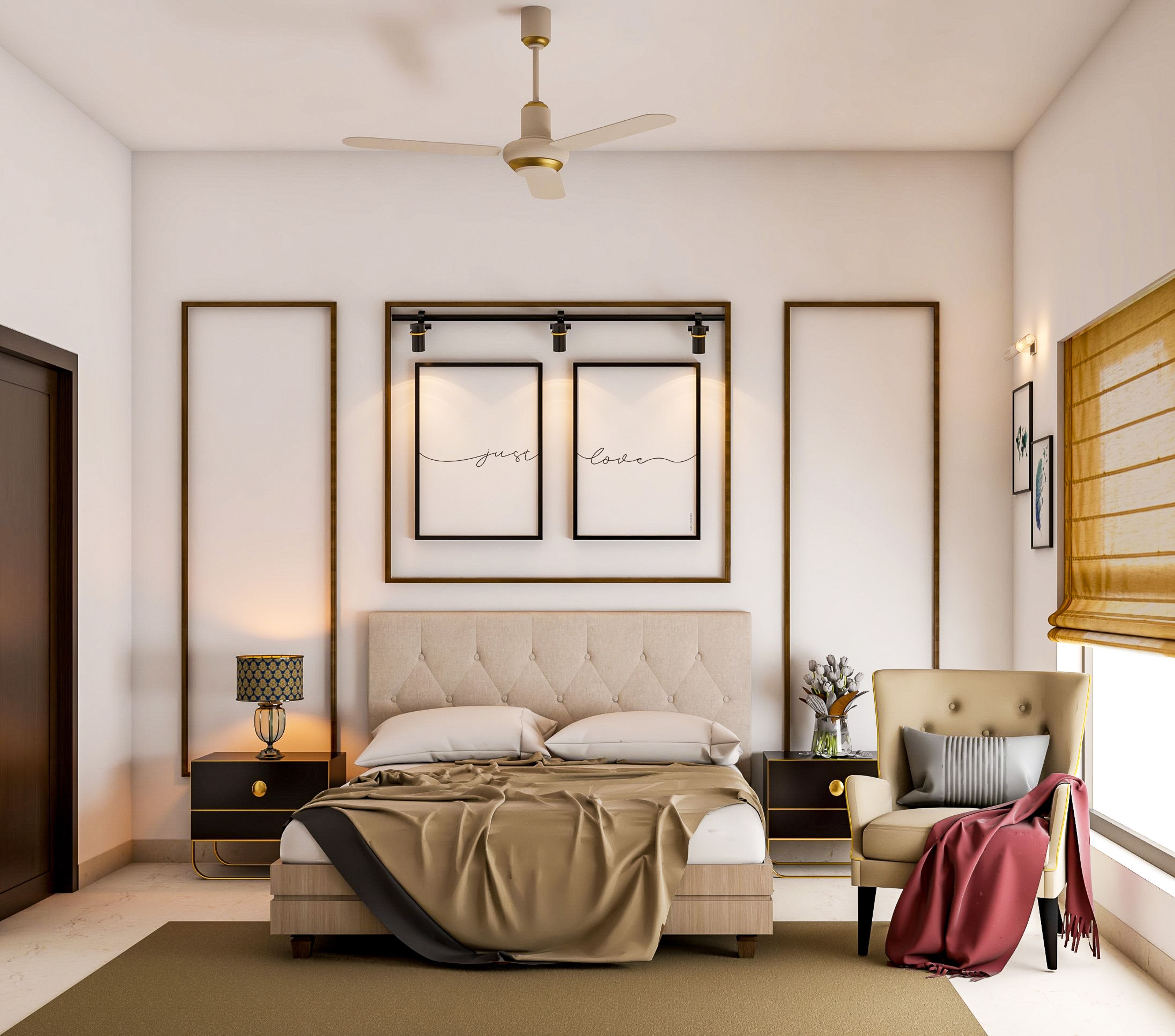 Solid White Wall Paint Design For Bedrooms - Livspace