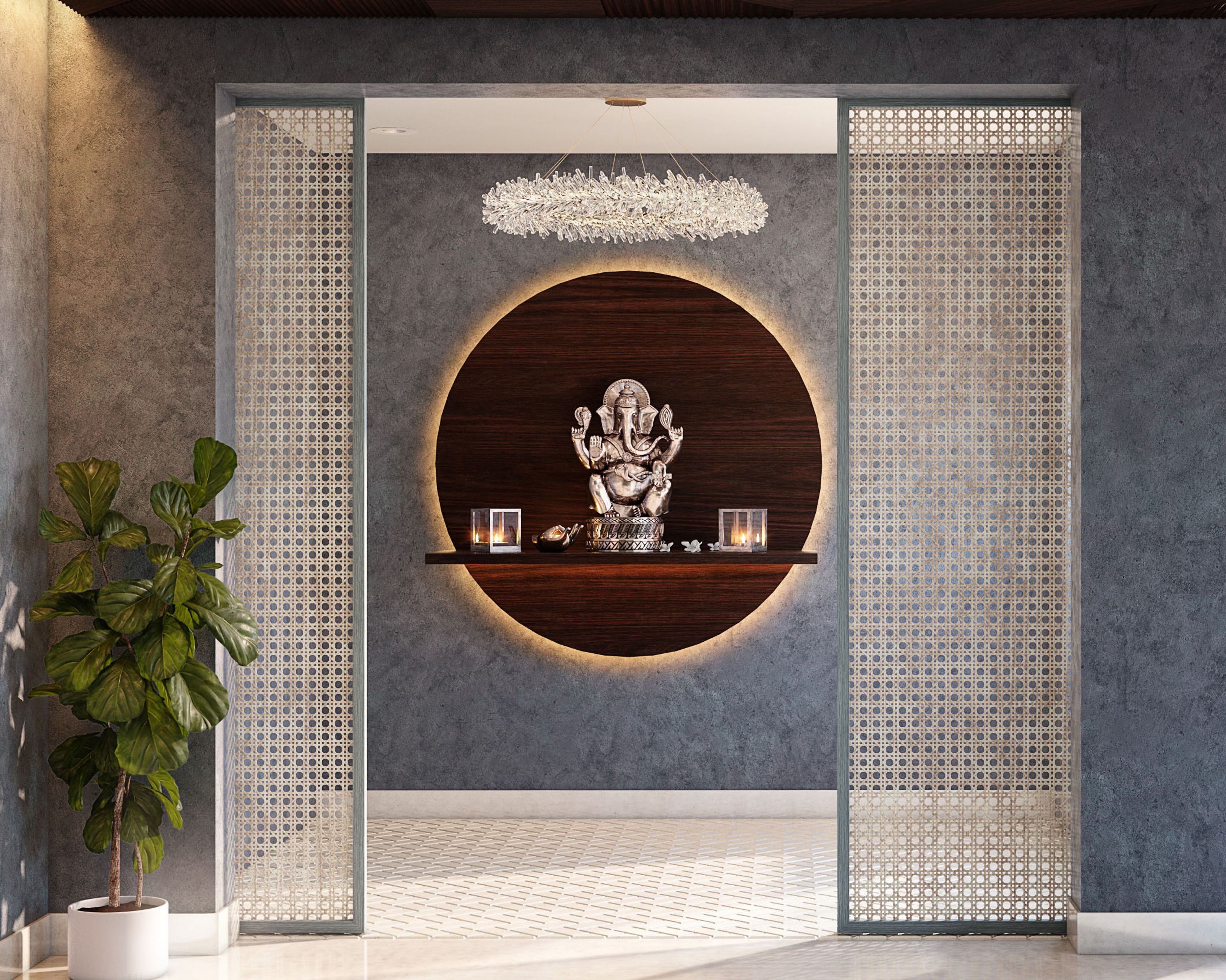 Modern Grey Wallpaper Design With A Textured Finish