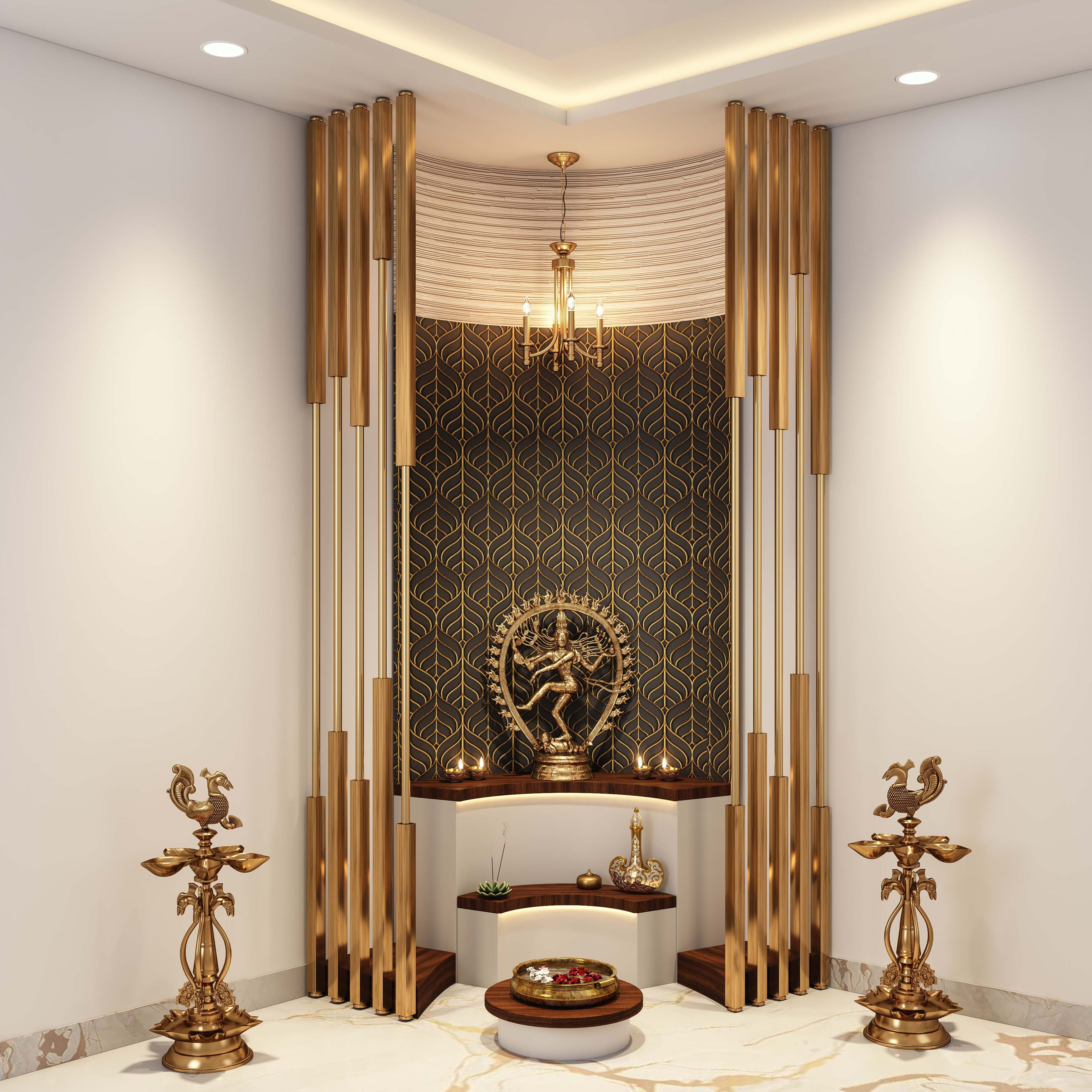 Classic Grey And Golden Wallpaper Design