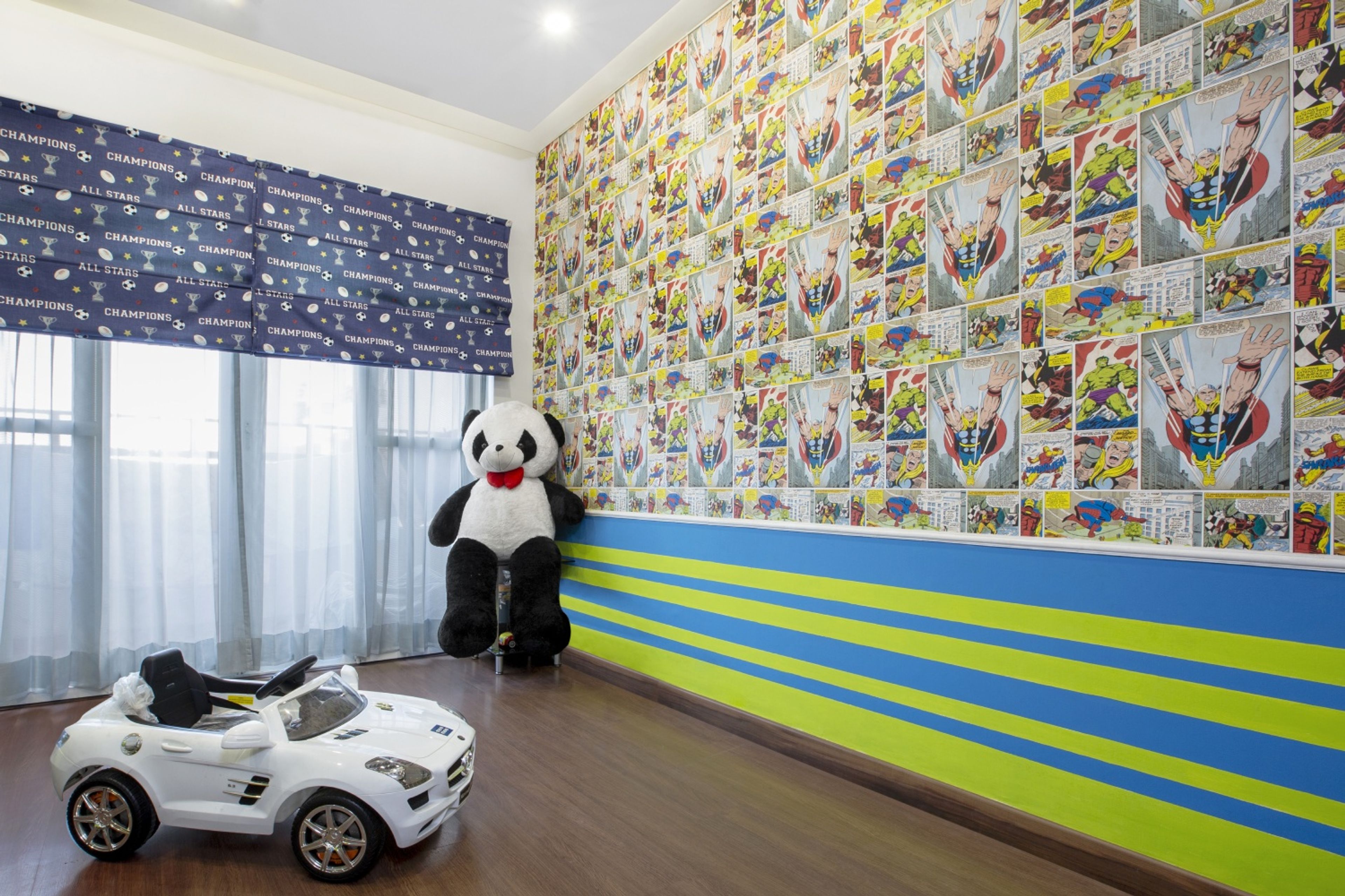 Cartoon Wallpaper Design For Kids Bedroom - Livspace