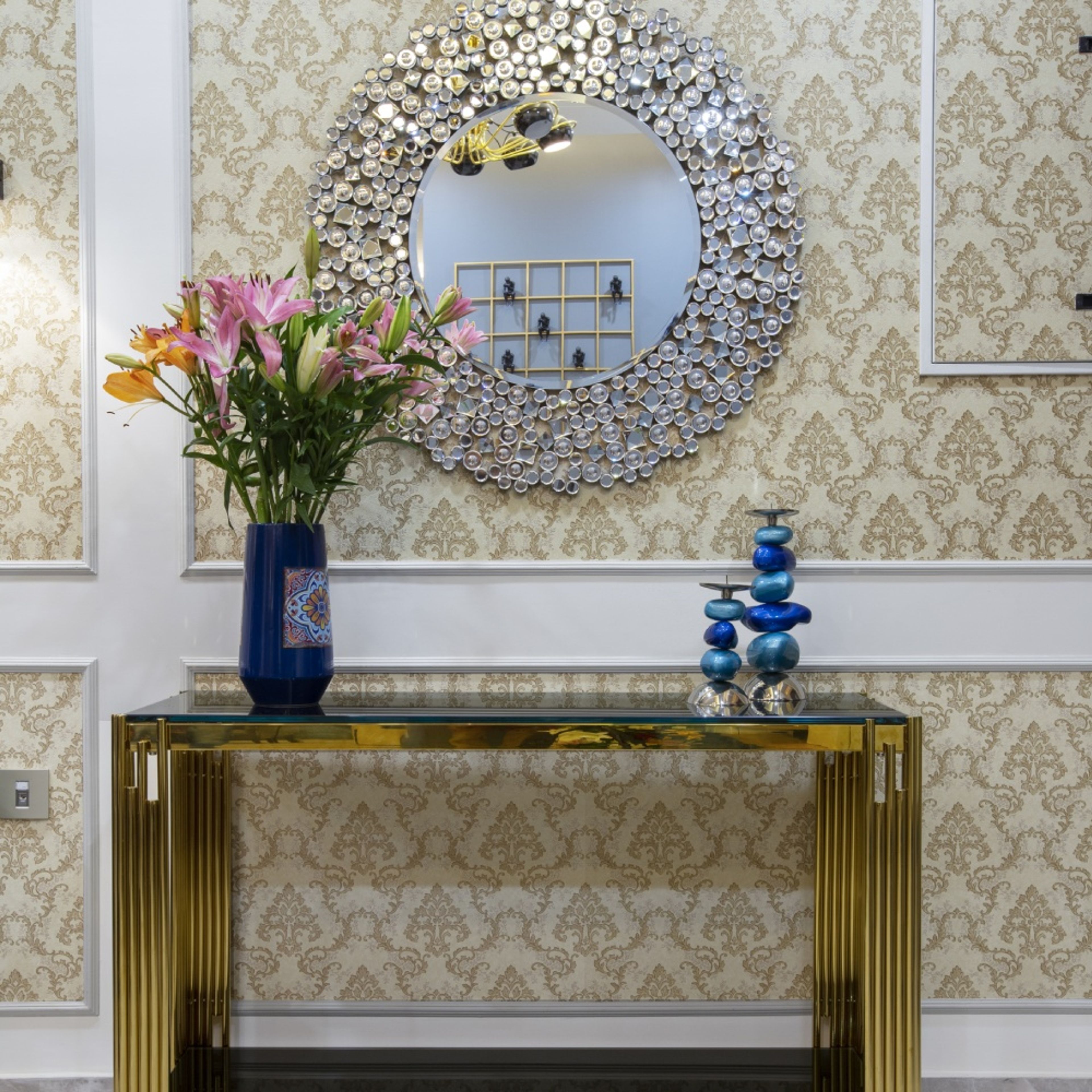 Classic Cream And Brown Wallpaper Design - Livspace