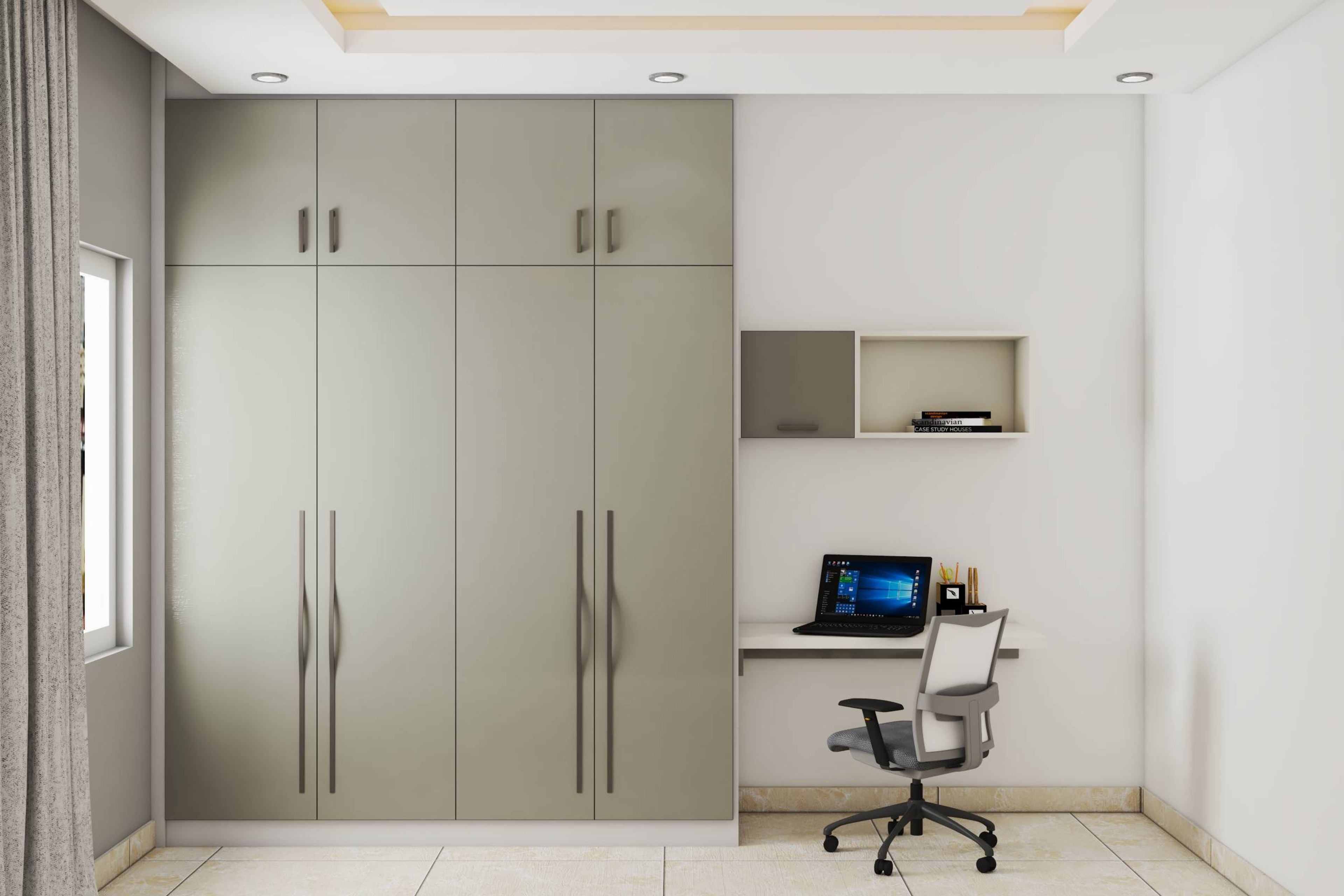 Floor-To-Ceiling Modern 4-Door Wardrobe Design