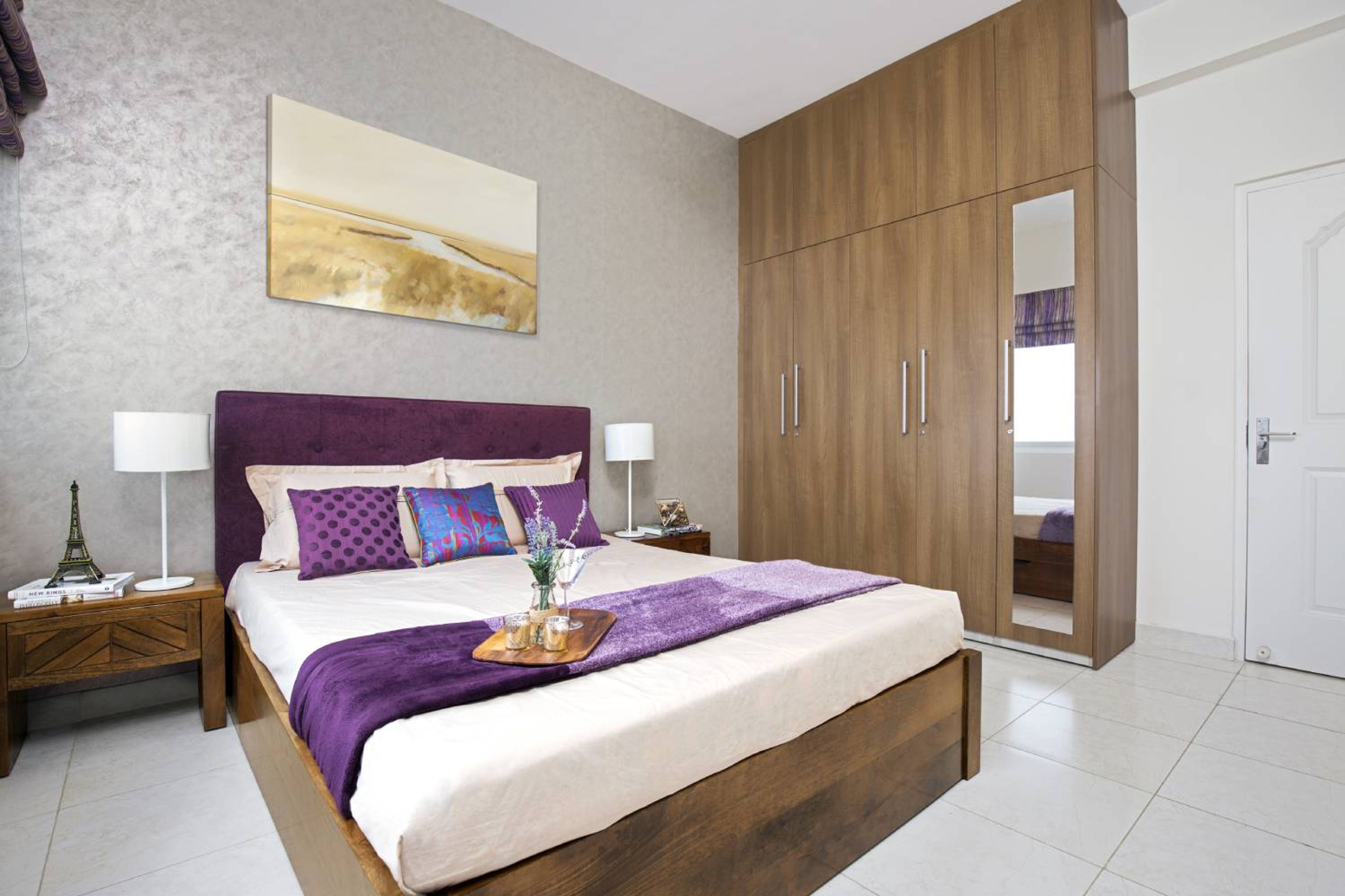 Guest Bedroom Design with 5-Door Swing Wardrobe