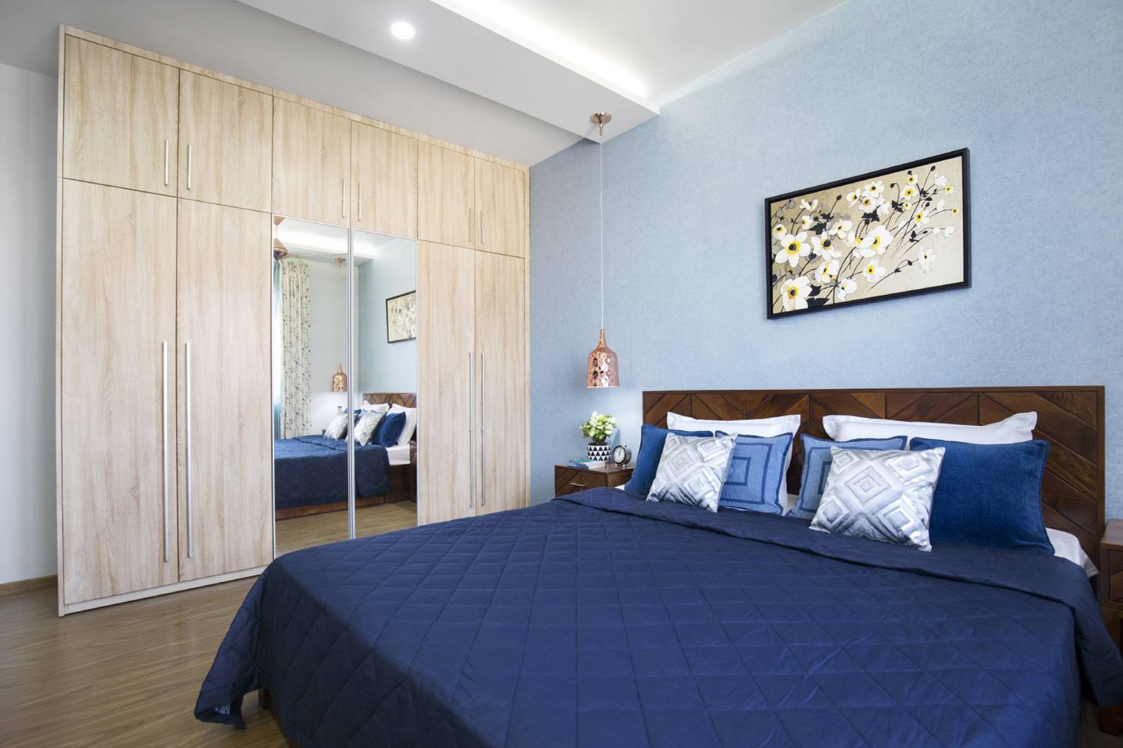 Master Bedroom Design with 6-Door Swing Wardrobe