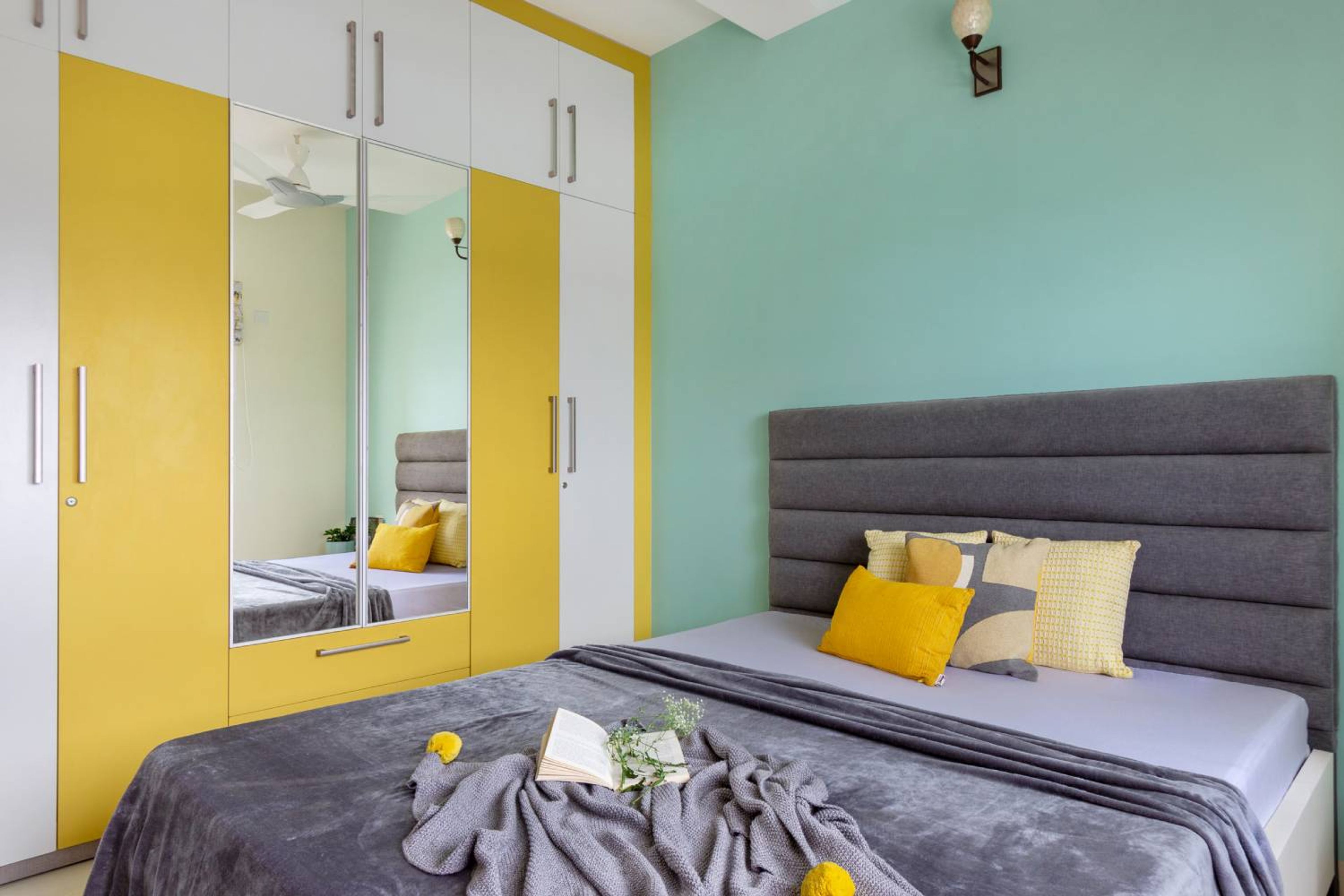 Guest Bedroom Design with 6-Door Swing Wardrobe