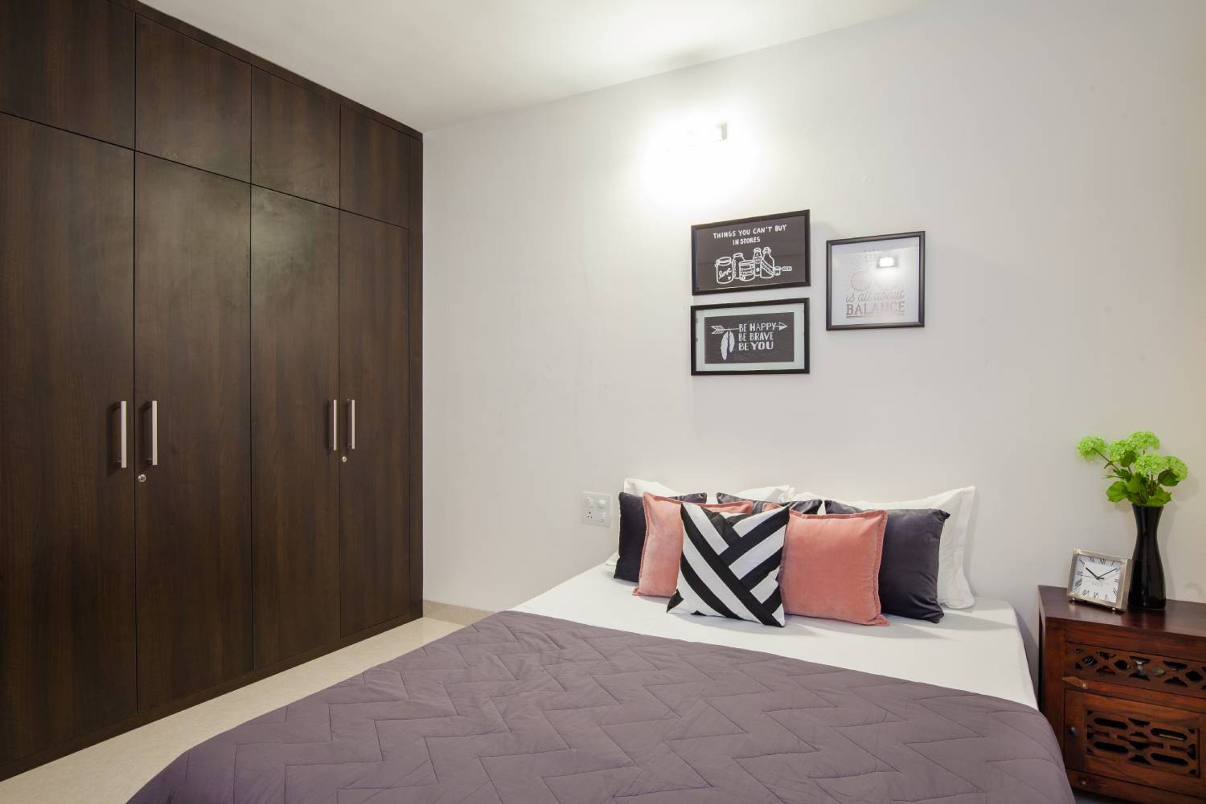 Guest Bedroom Design with 4-Door Swing wardrobe