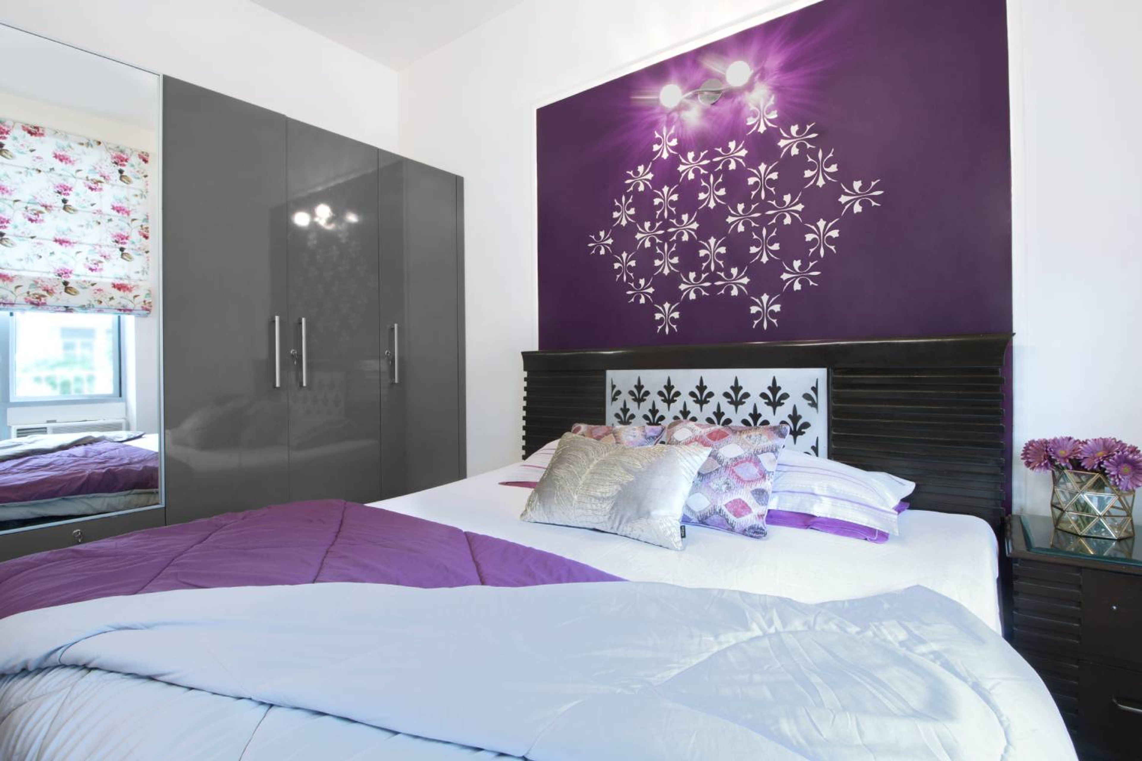 Master Bedroom Design with 3-Door Swing Wardrobe