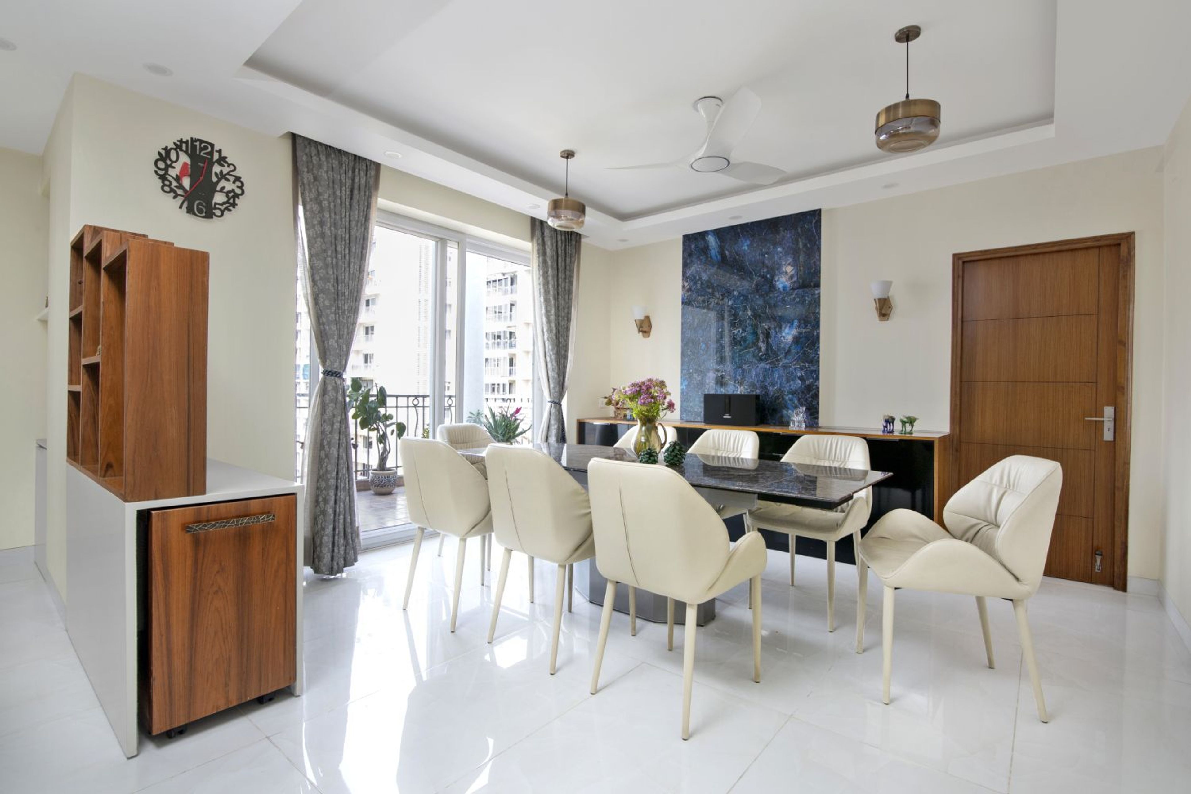 Classic 2BHK Flat Design with Open Kitchen and Spacious Master Bedroom
