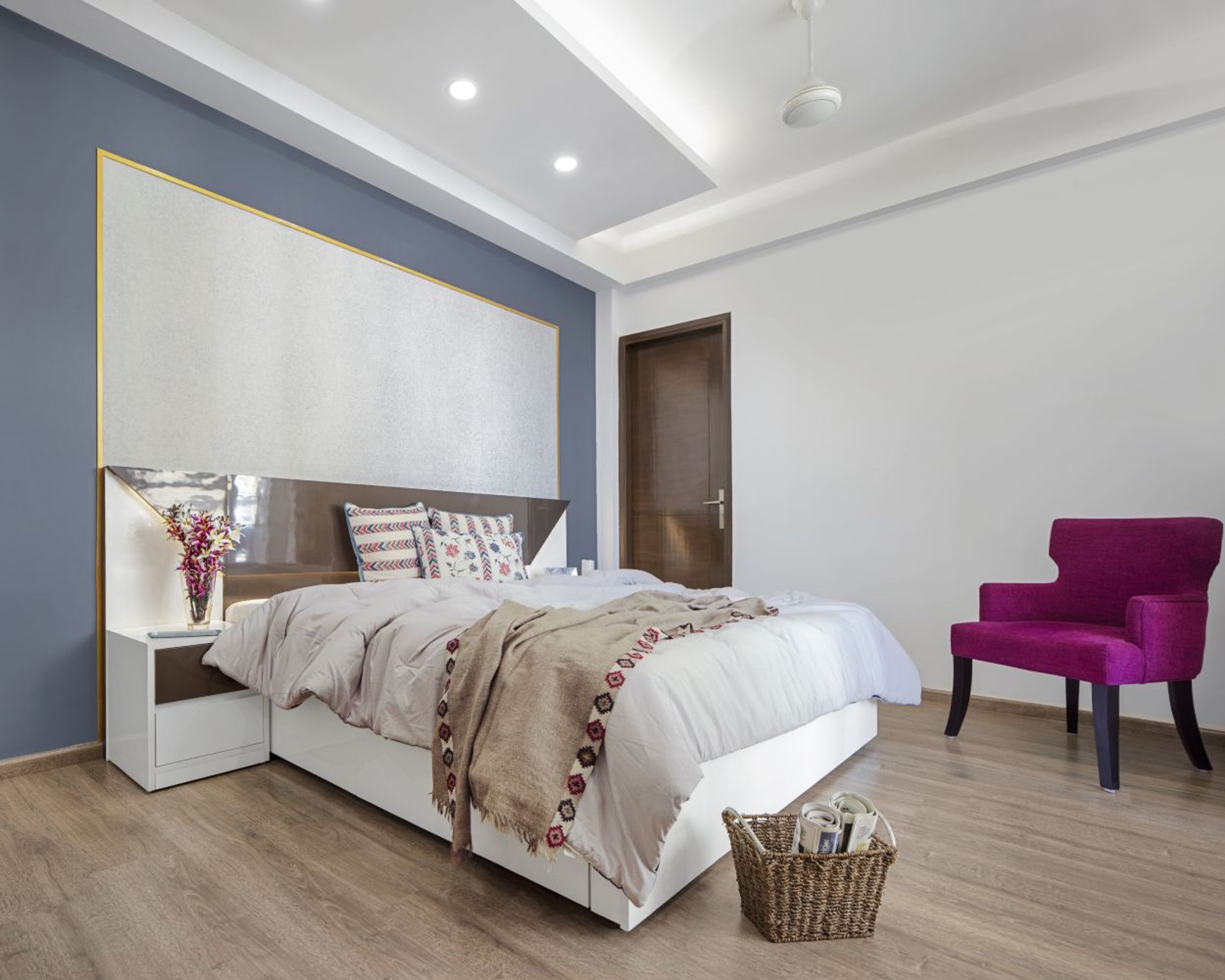 Master Bedroom Design with Wooden Flooring