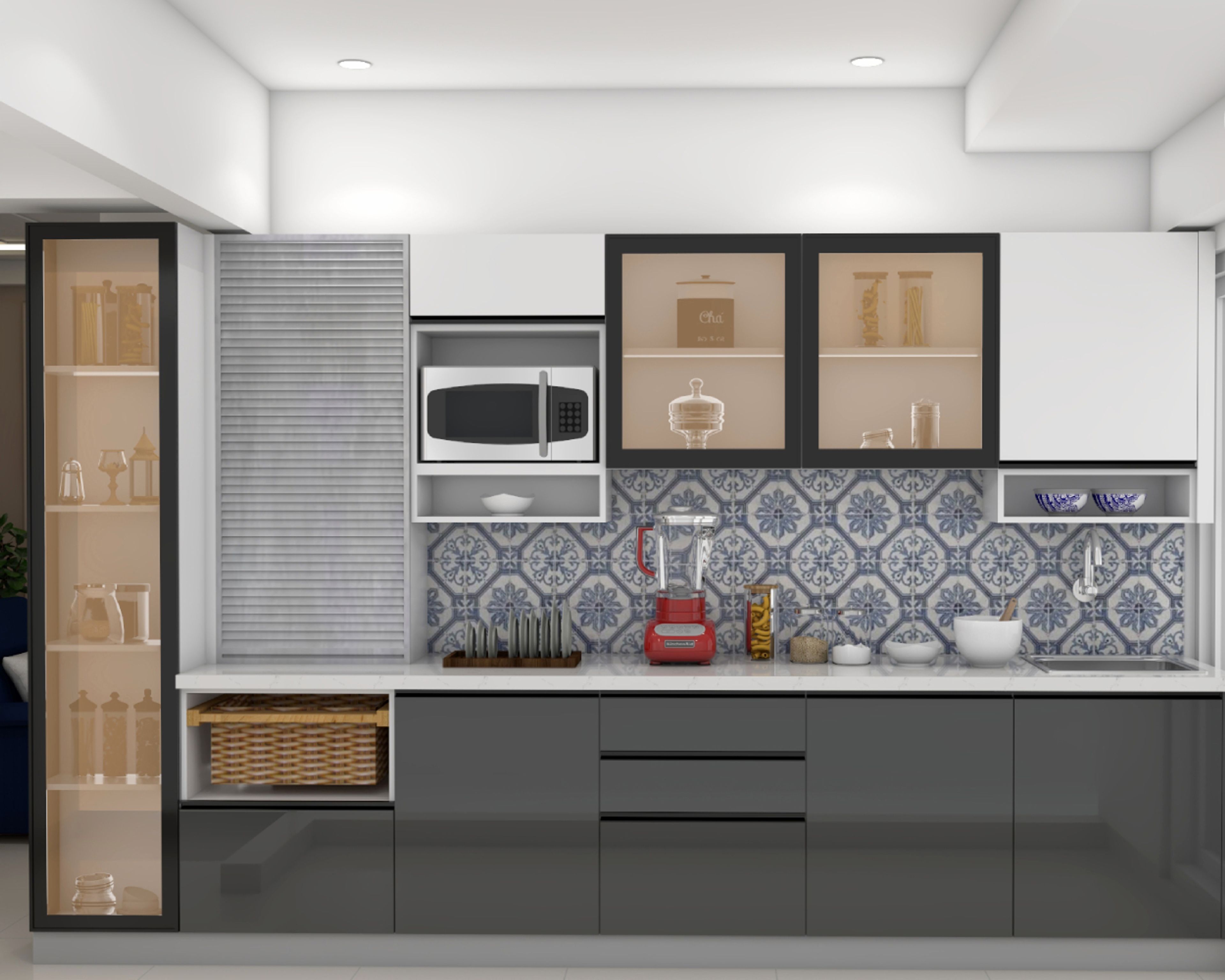 Parallel Kitchen Design with Grey Base Units