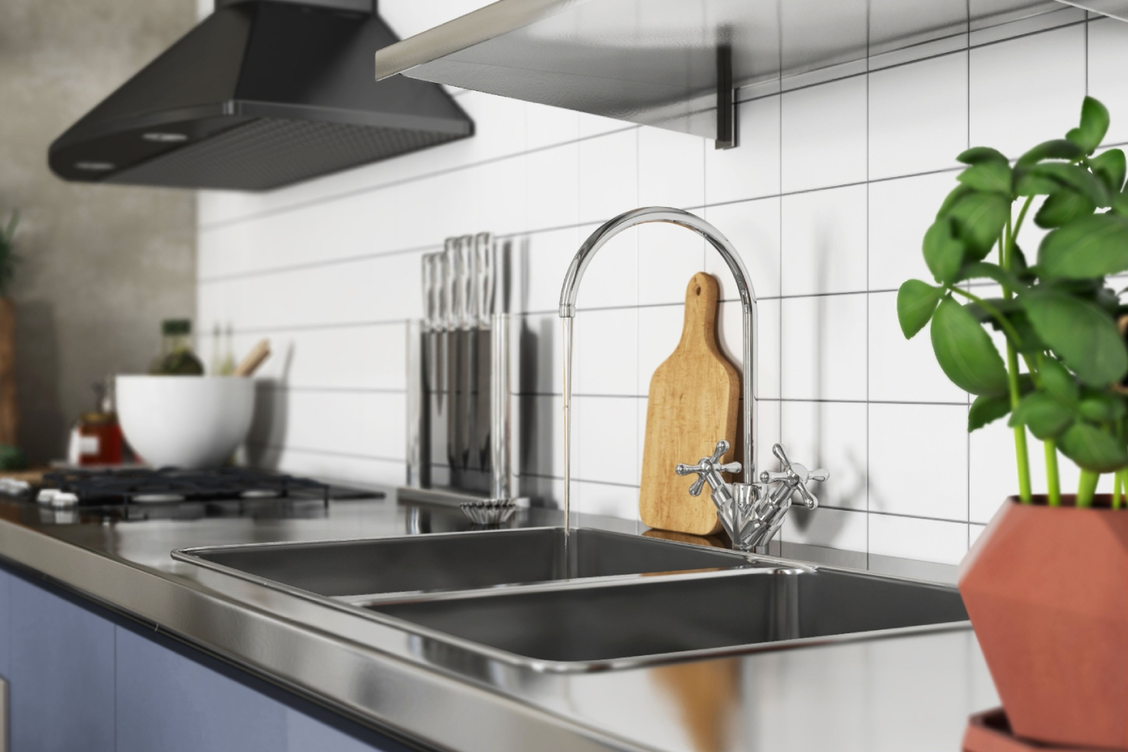 Durable Stainless Steel Double Bowl Top Mount Kitchen Sink Design