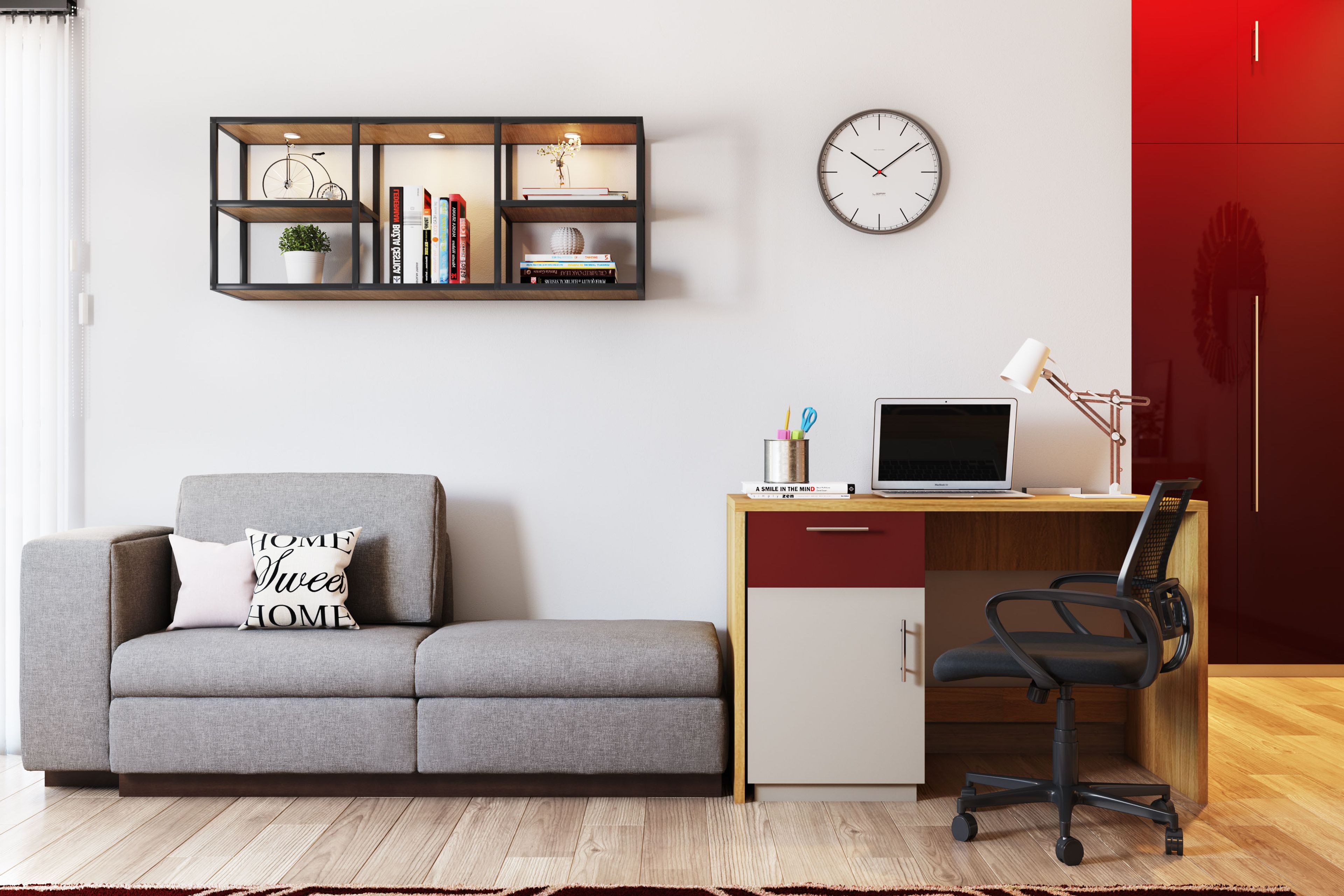 Modern Home Office Design in Montana PE and Black Tone