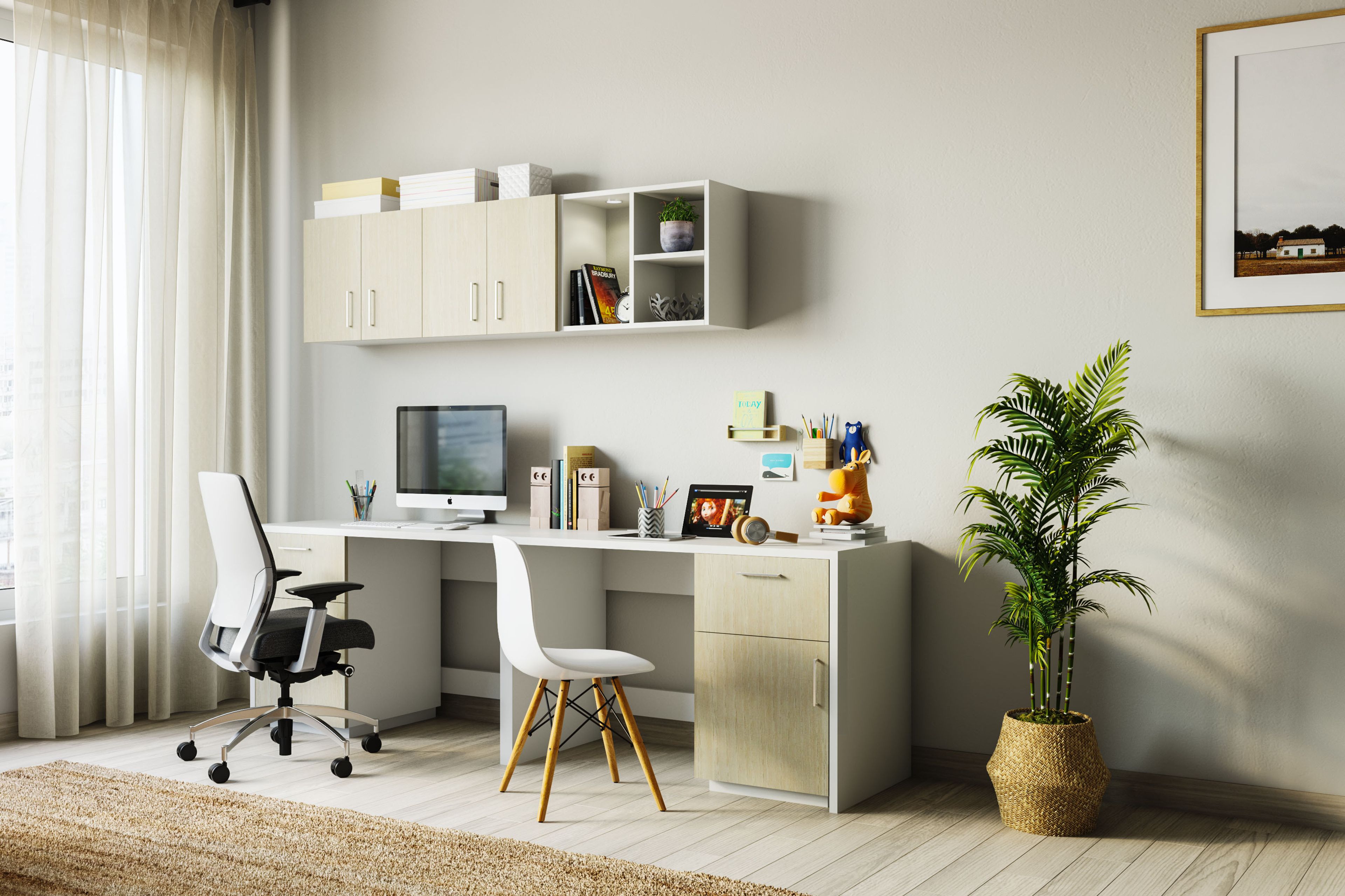 Functional and Modern Home Office Design With Storage