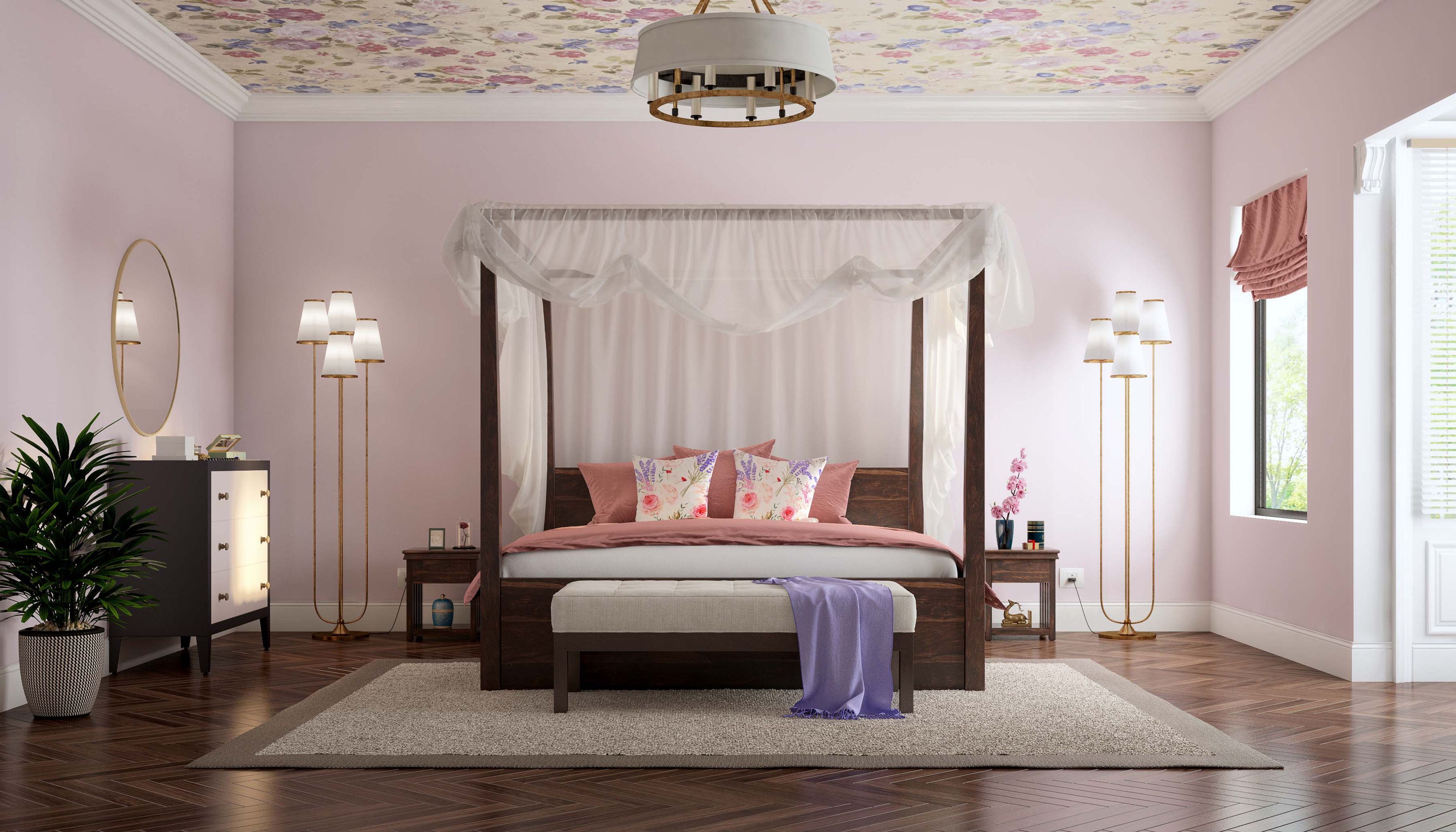 Modern Brown Chevron Patterned Rectangle Floor Tiles - Livspace