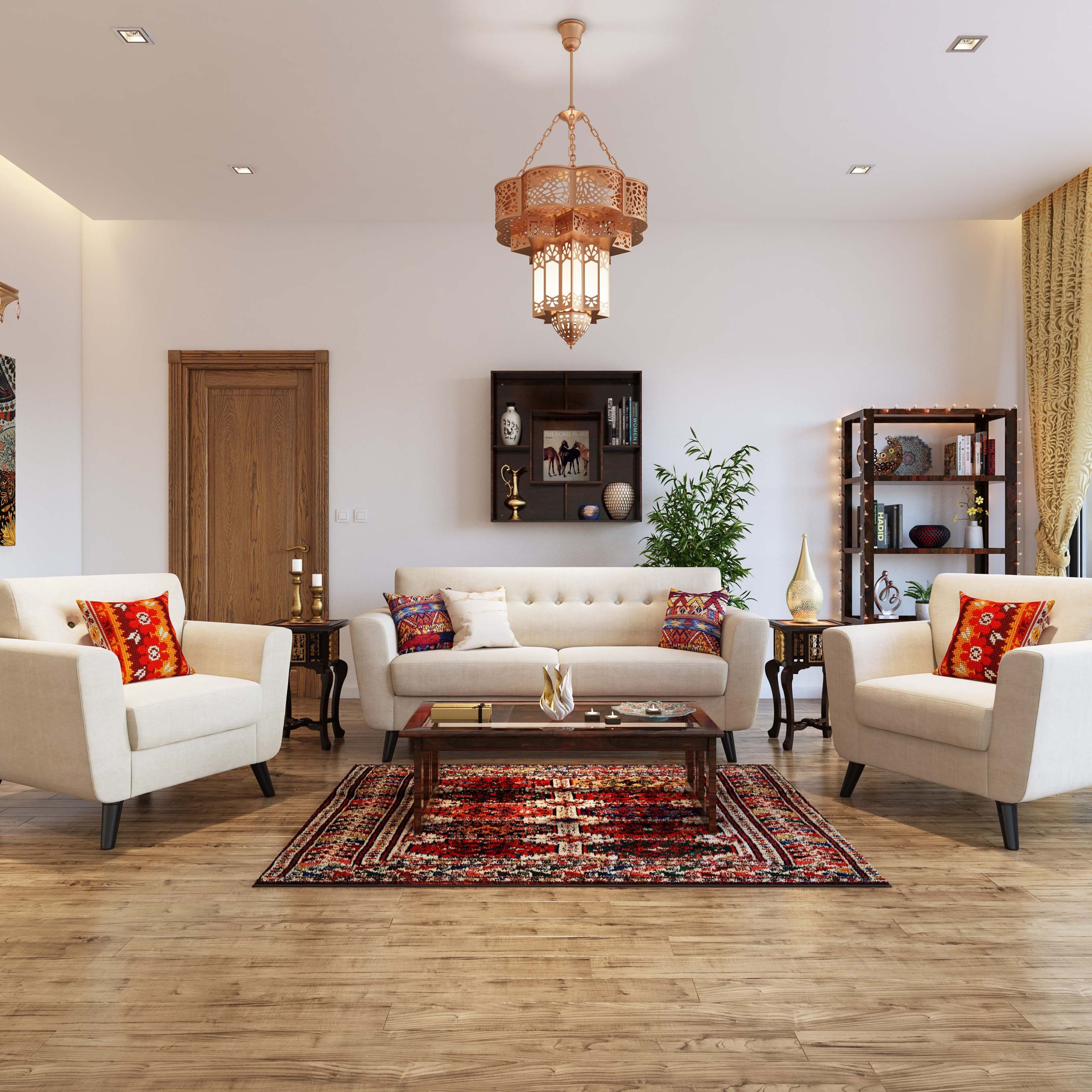 Modern Light Brown Rectangular Tile Flooring Design - Livspace