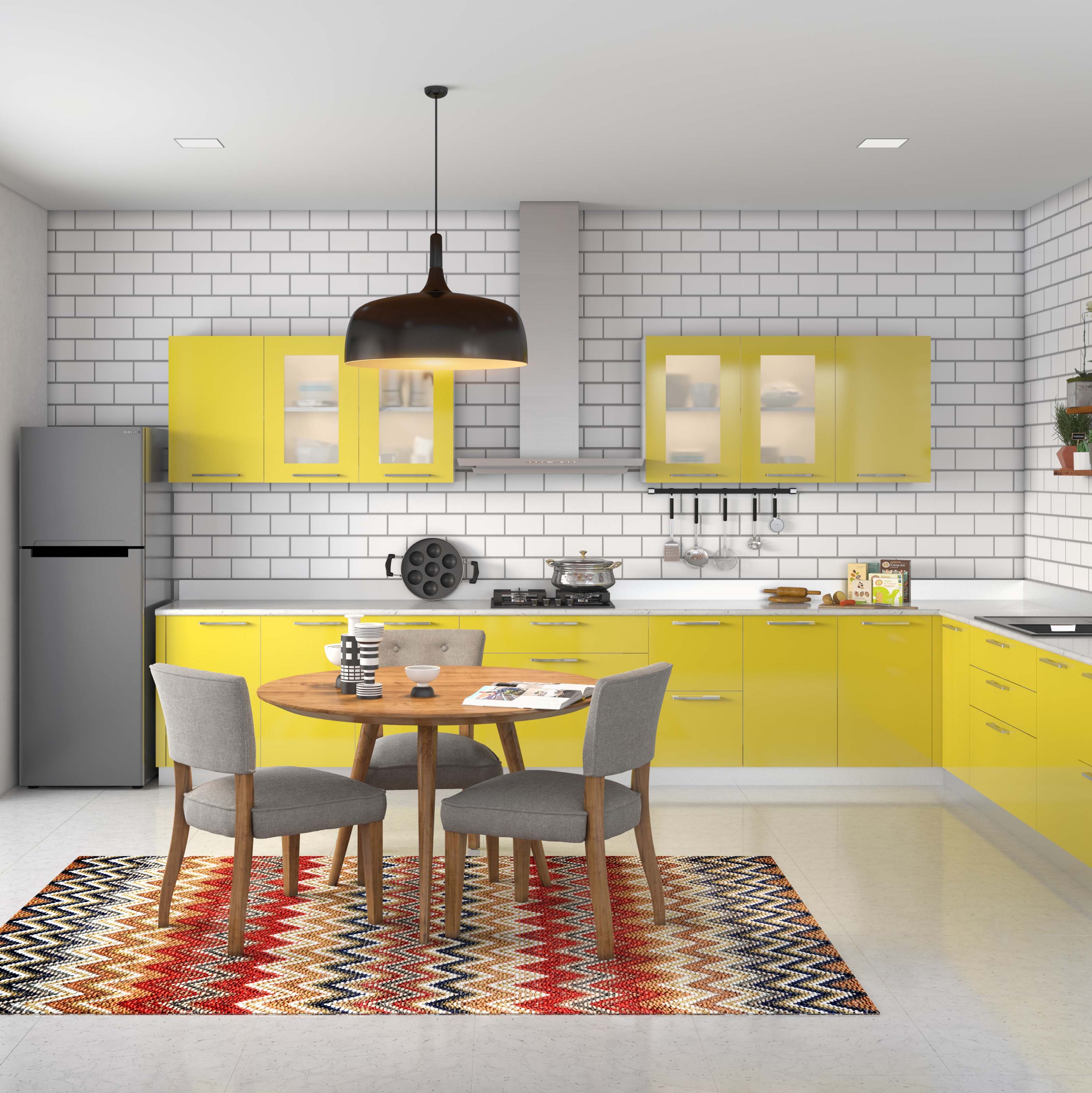 Modern White Ceramic Kitchen Tile Design With Subway Pattern