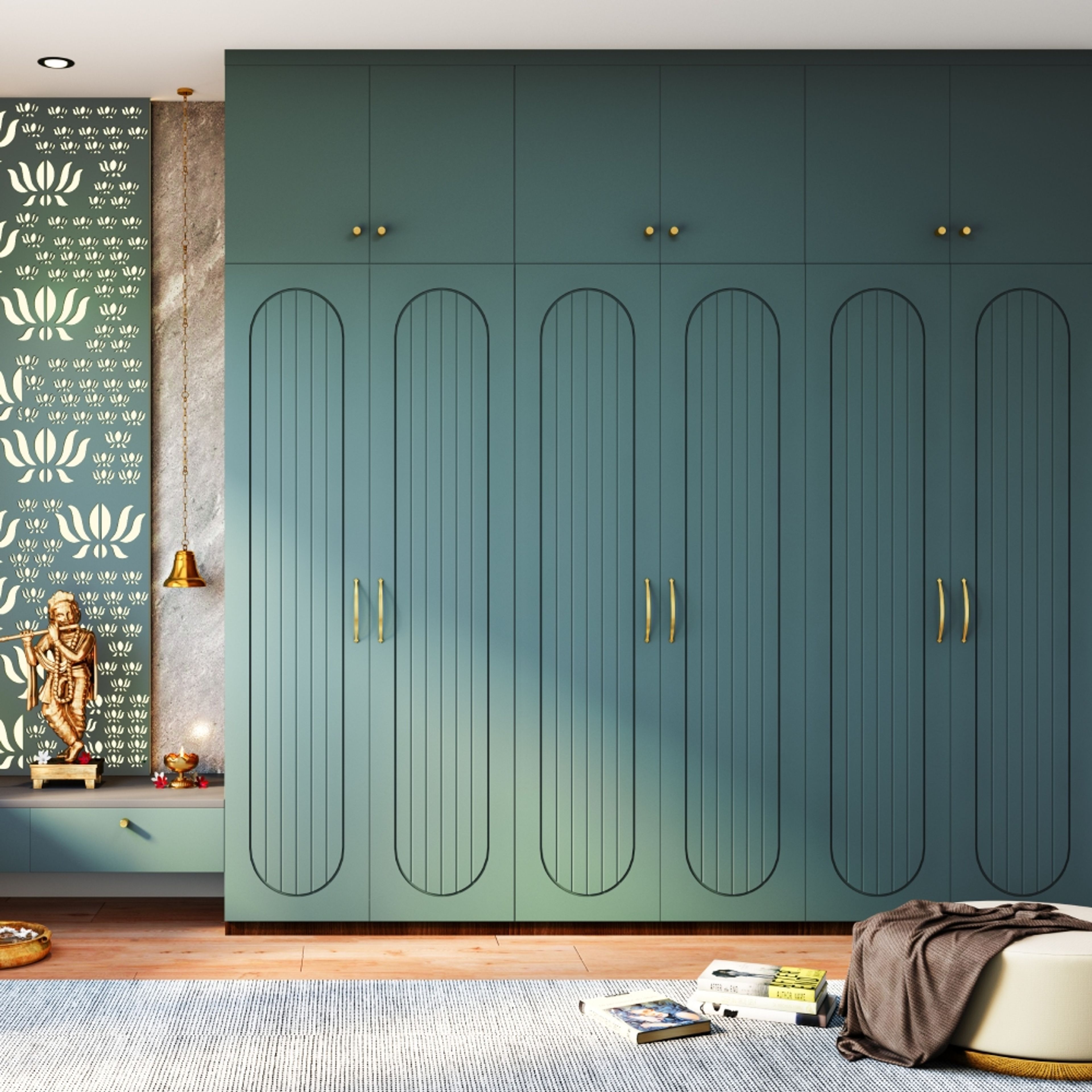 Contemporary Mare Cinereo 6-Door Swing Wardrobe Design