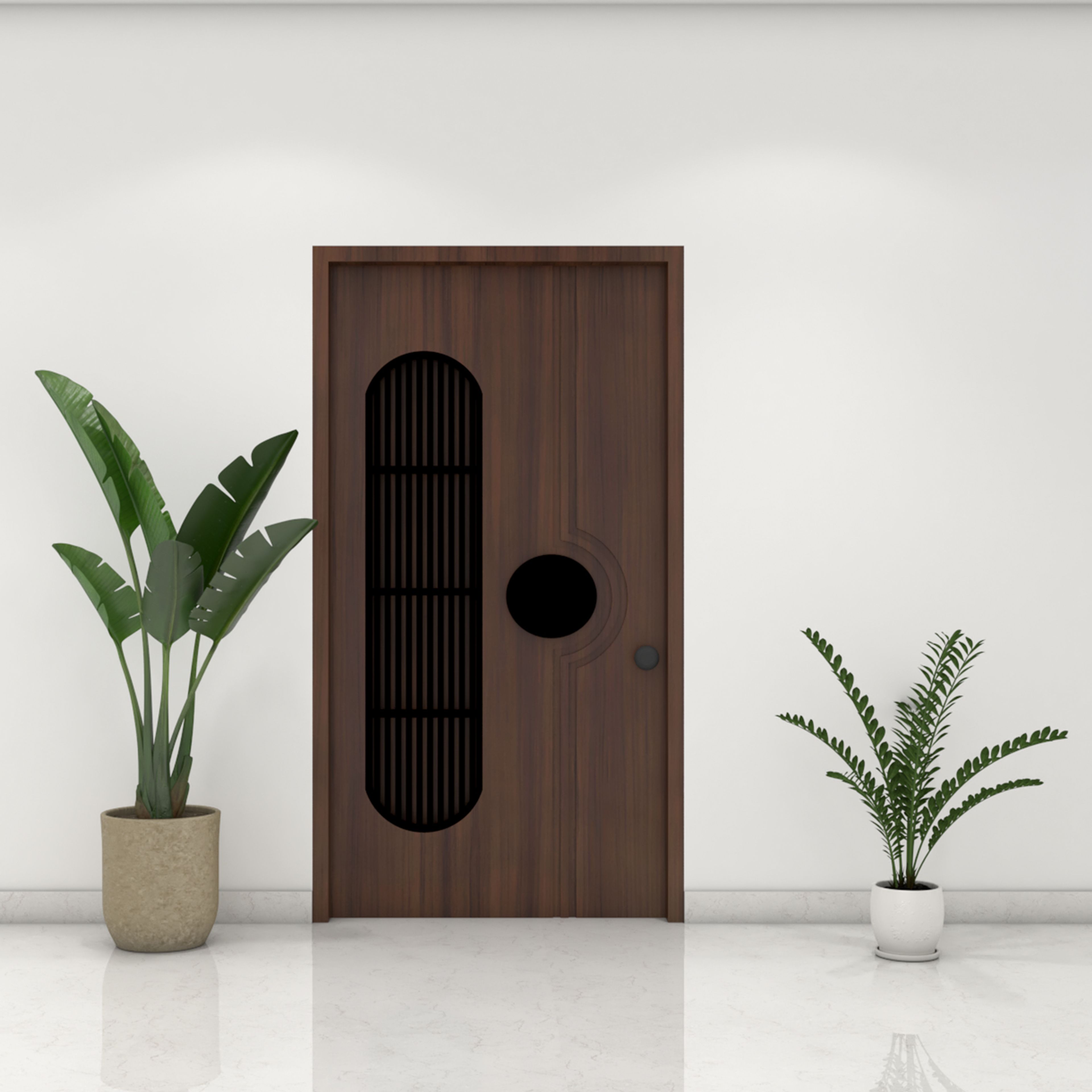 Mid Century Modern Door Design with Matte Finish and Single Swing Style