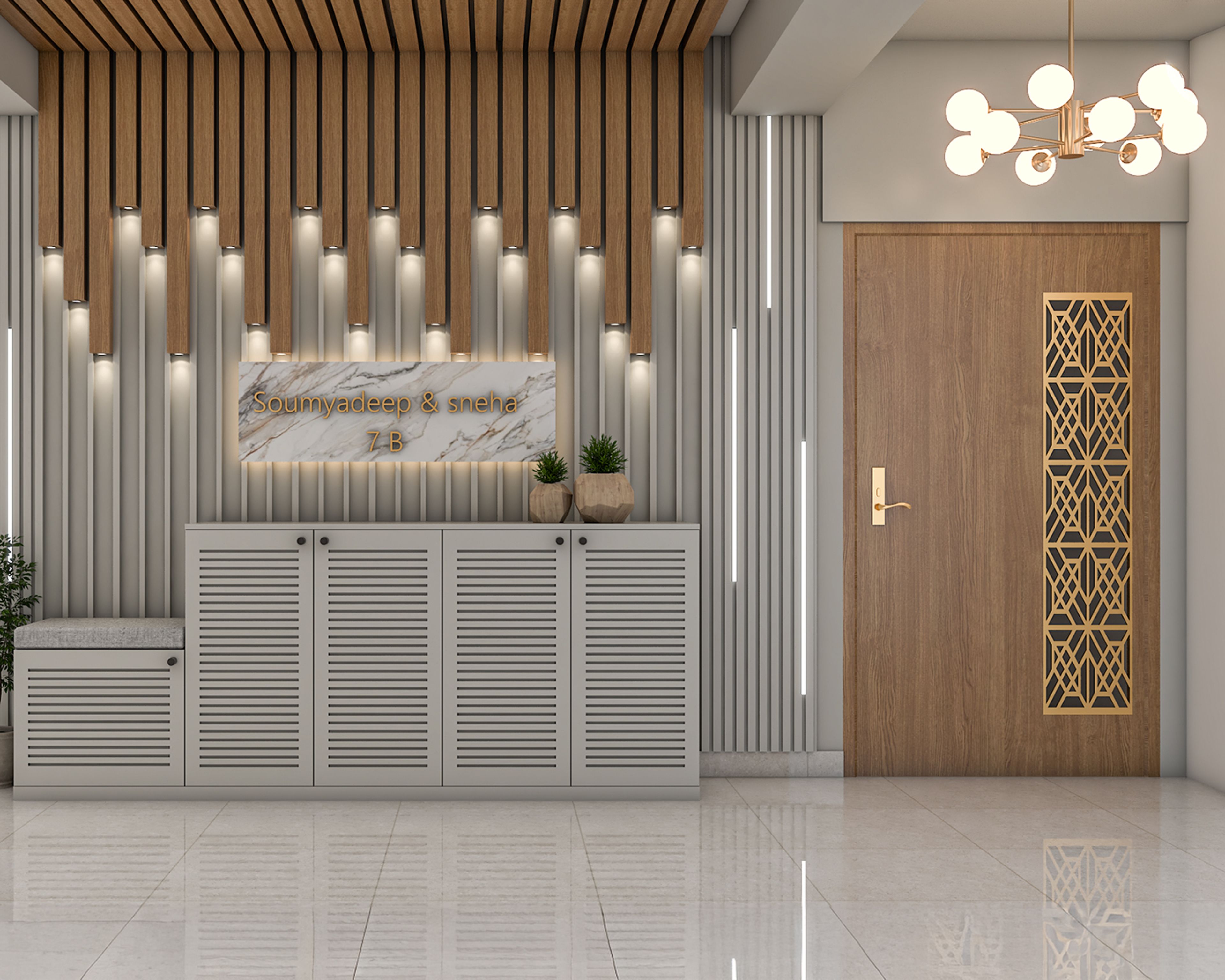 Contemporary Entrance Door Design with Matte Finish Single Swing Door