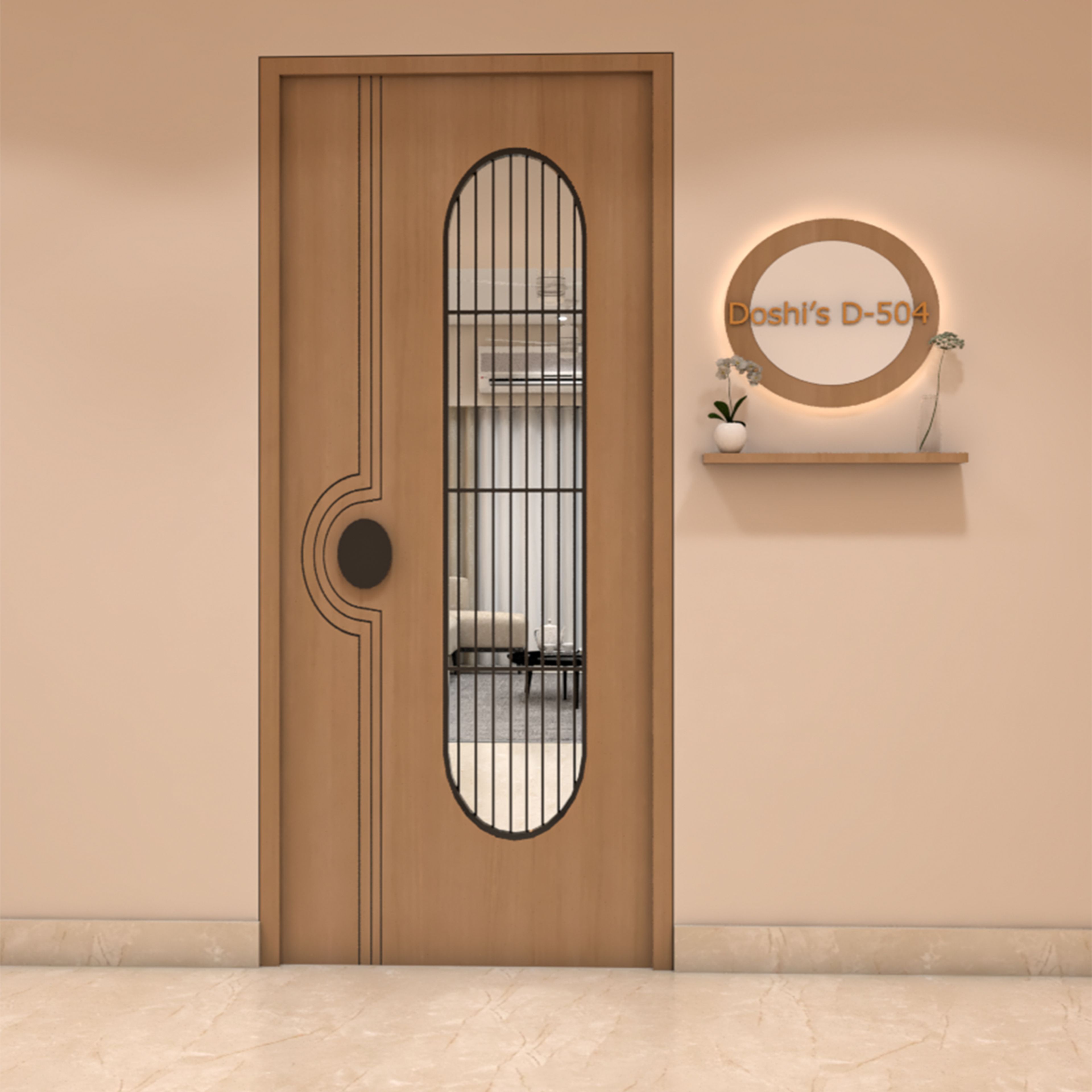 Contemporary Entrance Swing Single Door Design with Matte Finish