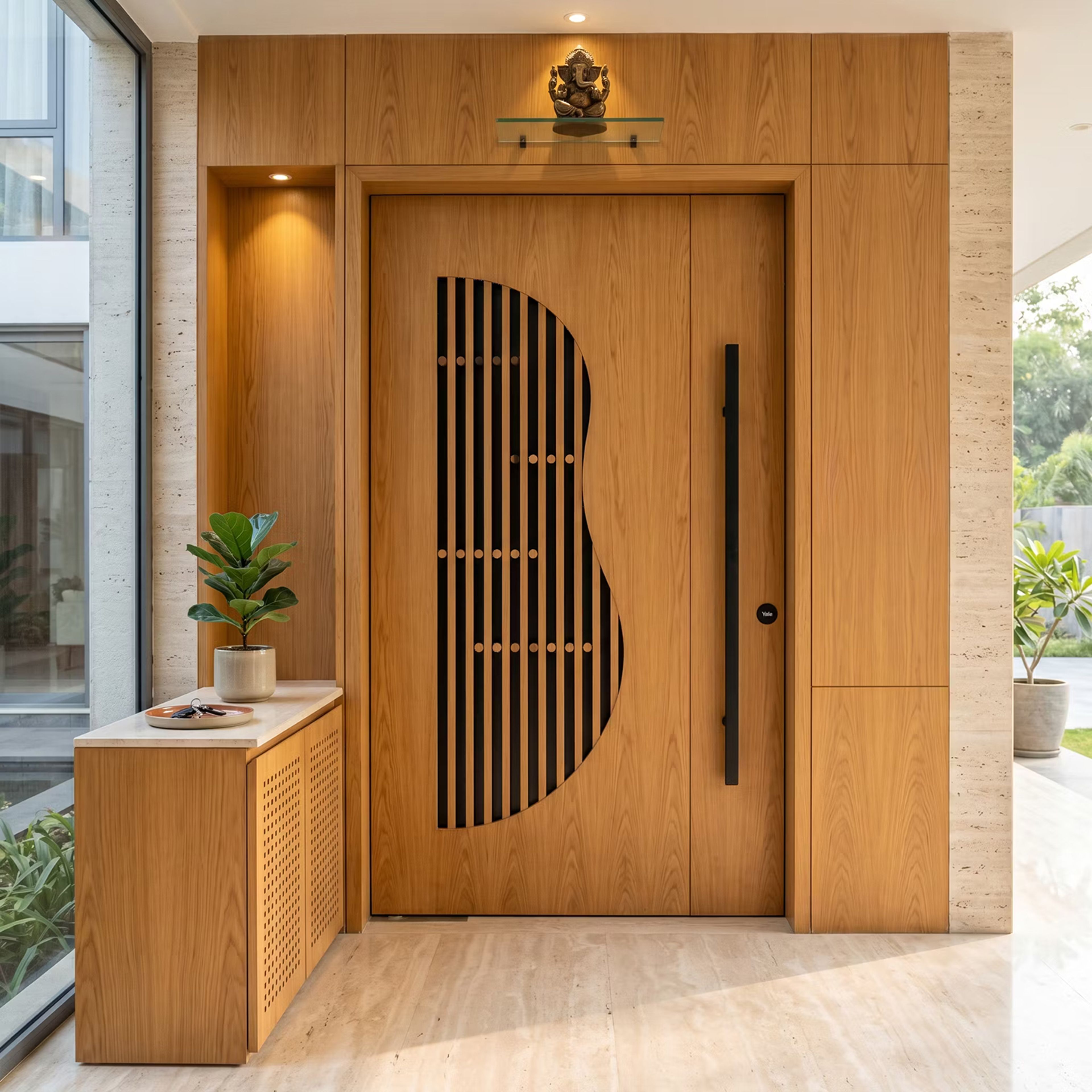 Modern Single Swing Entrance Door Design with Wide Matte Finish