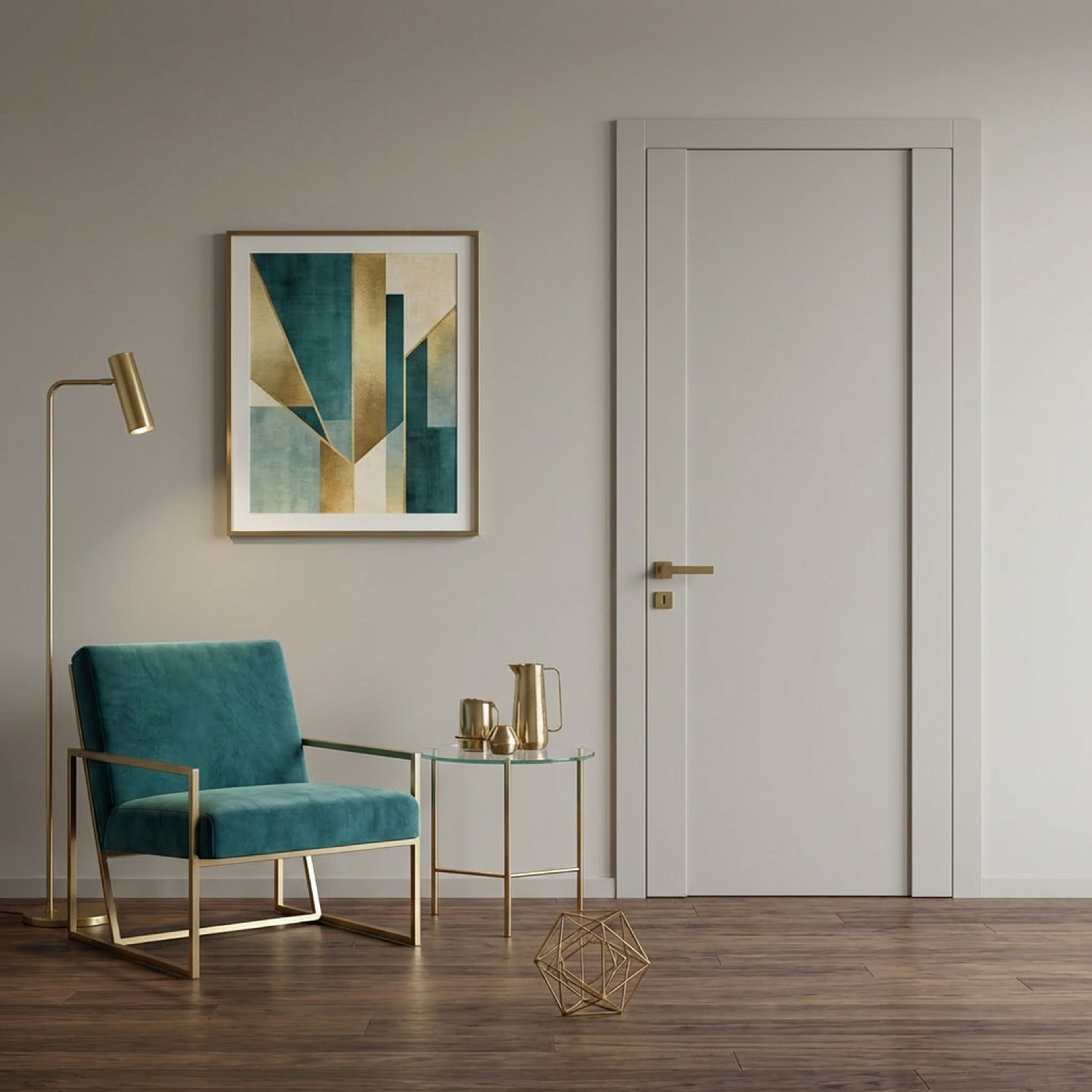 Contemporary Bedroom Door Design with Matte Finish Single Swing Door