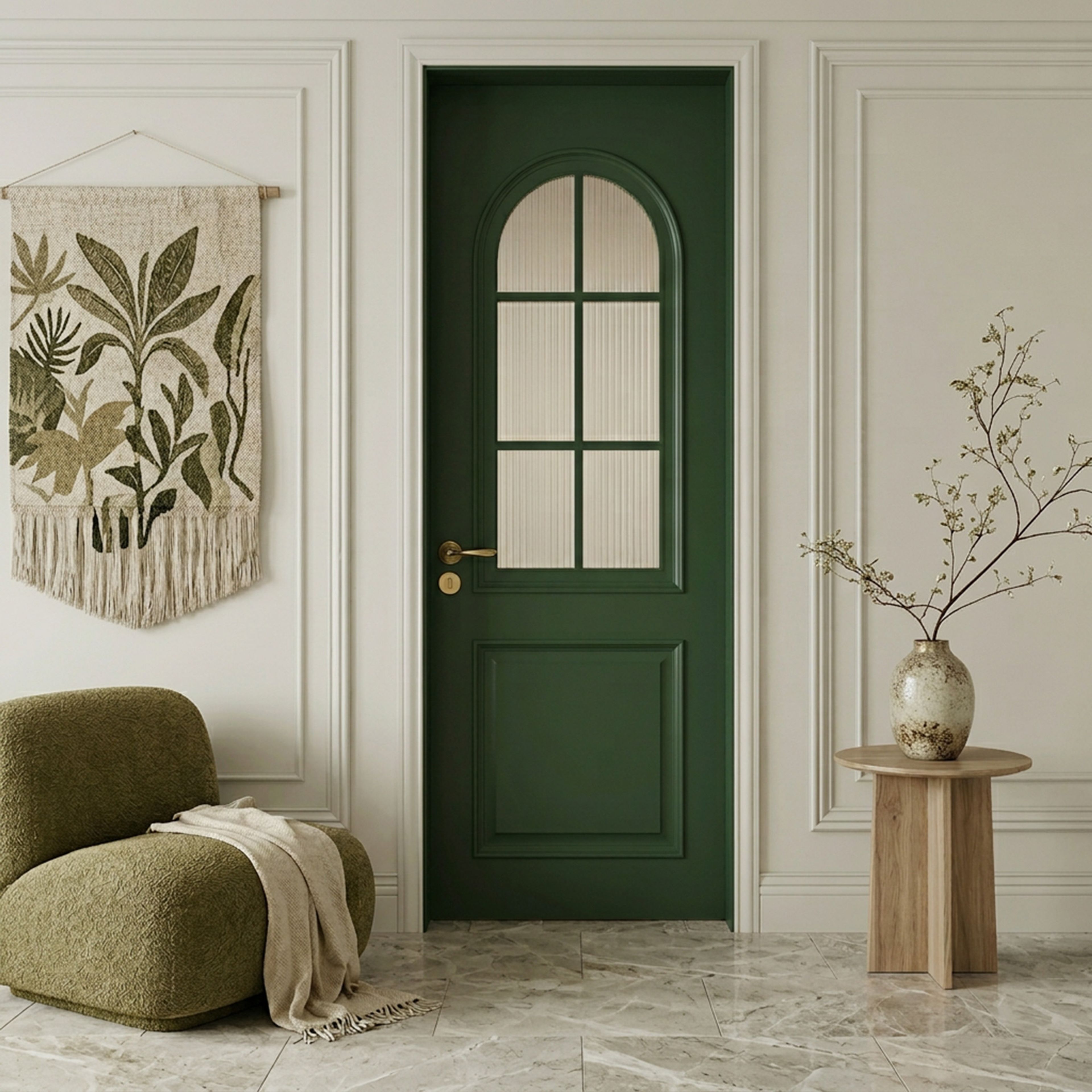 Classic Door Design with Swing Single Bedroom Entrance Matte Finish