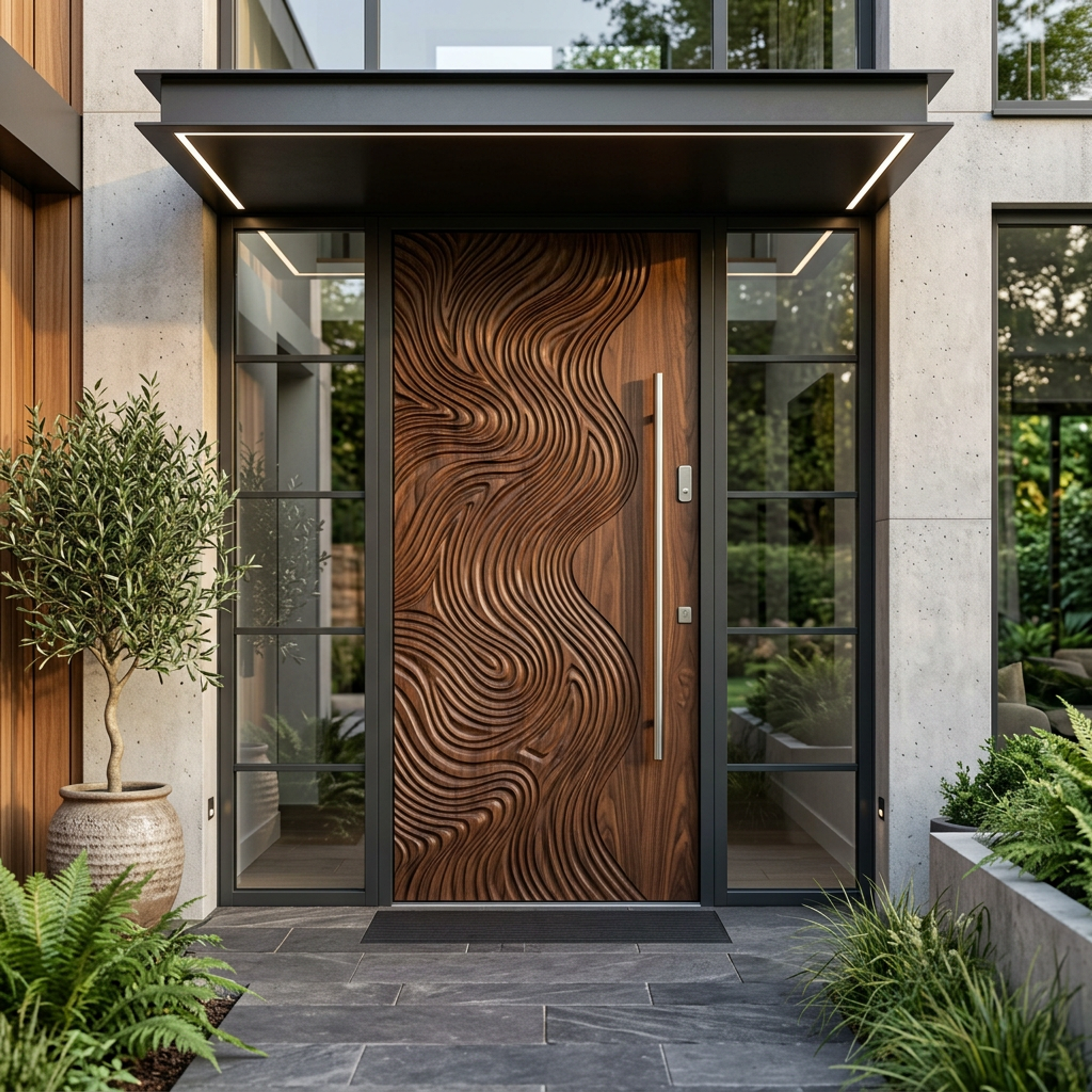 Modern Matte Finish Swing Single Door Design for Entrance Doors
