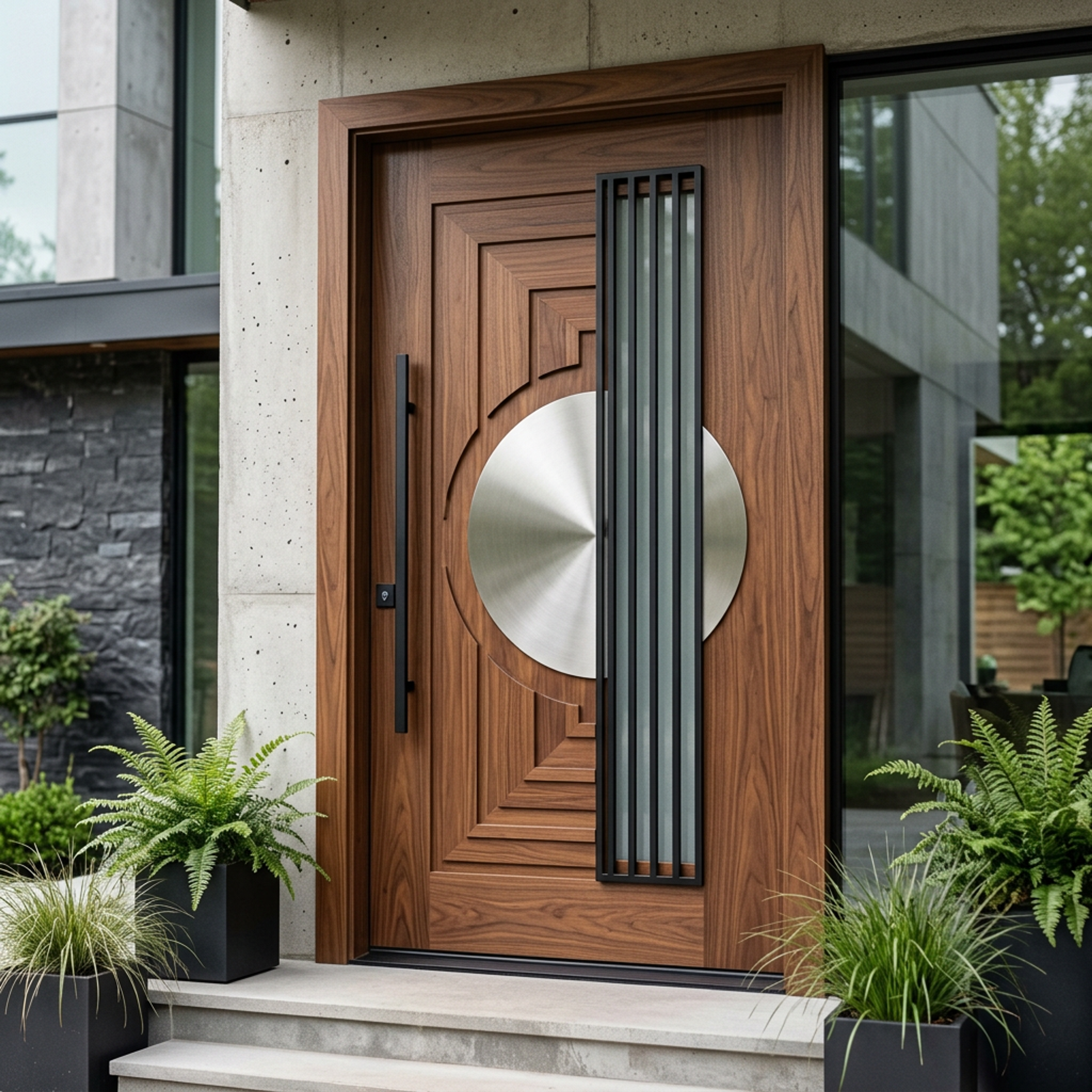 Contemporary Entrance Door Design with Matte Finish and Wider Frame