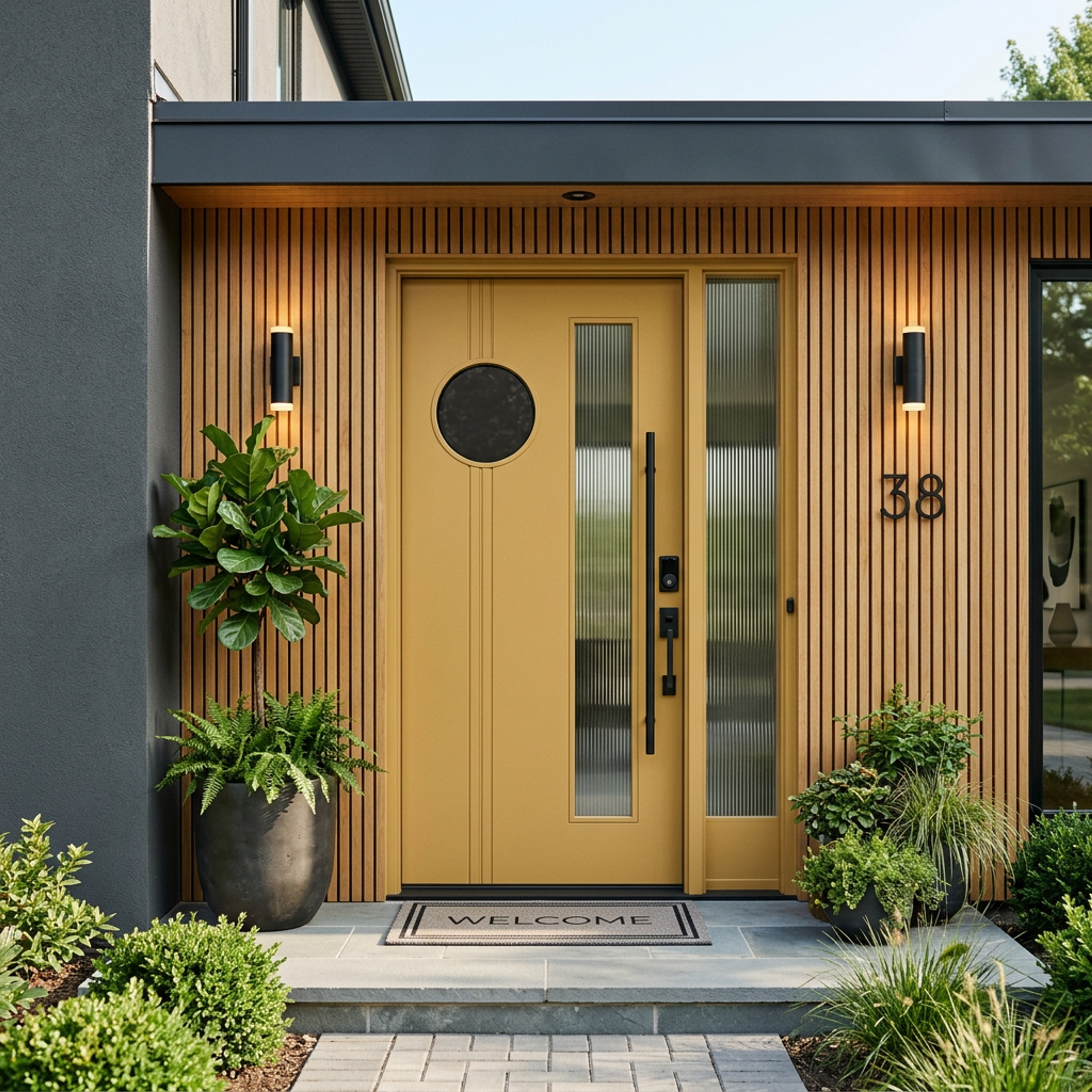 Contemporary Design of Swing Single Entrance Door with Matte Finish