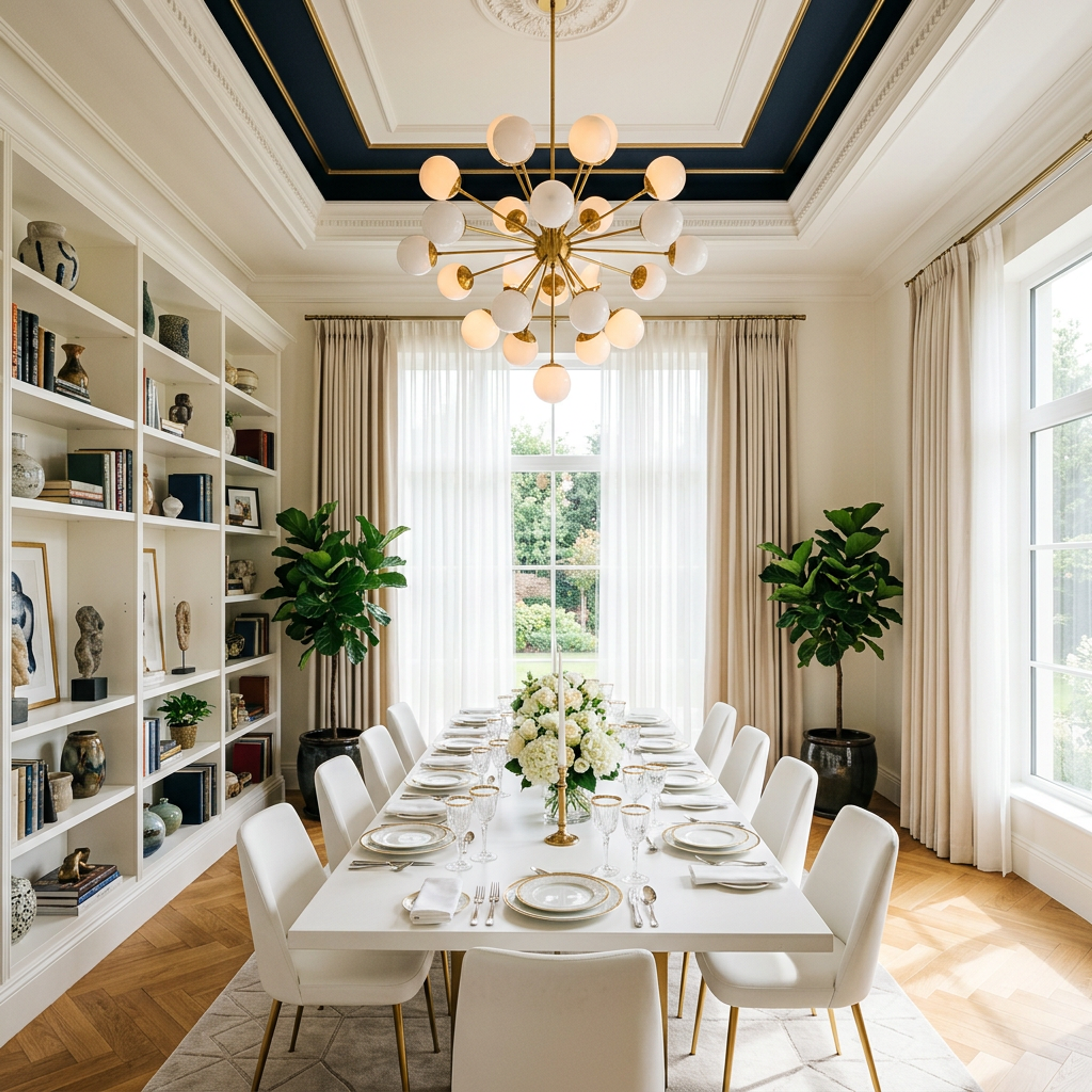Contemporary Painted Gypsum Peripheral False Ceiling Design with Cove Lights
