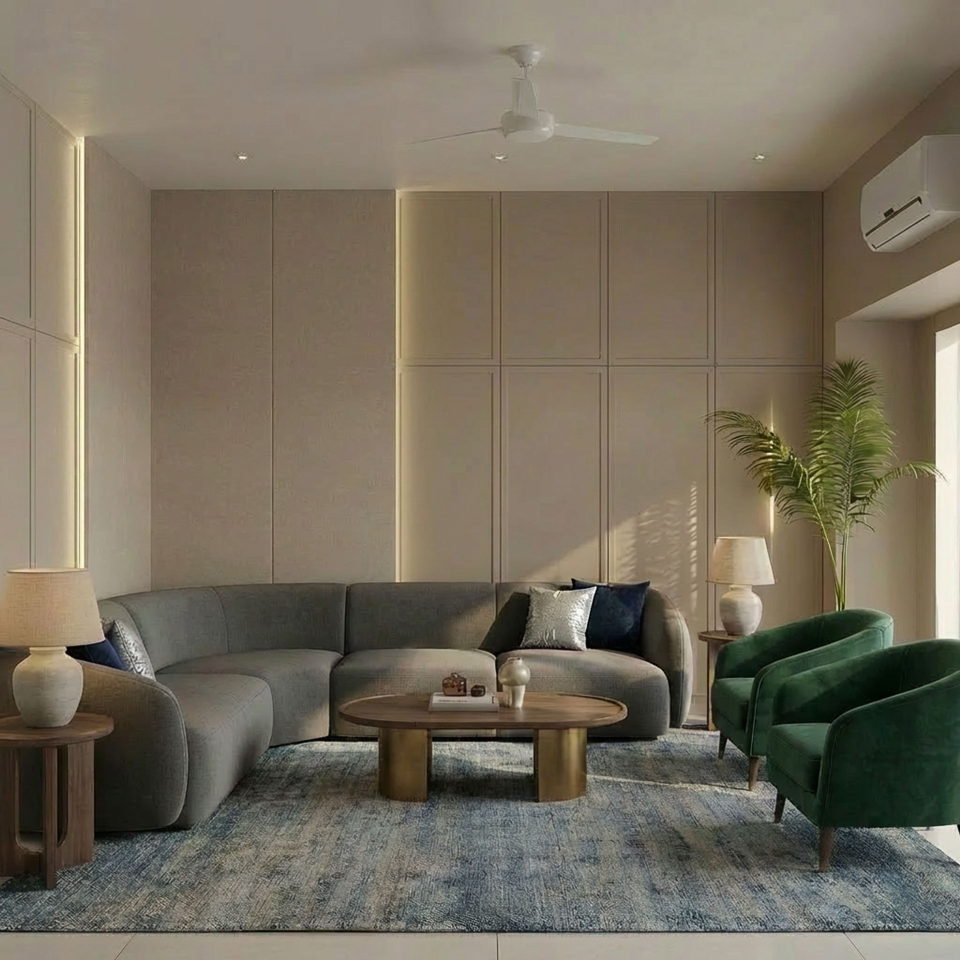 Contemporary Single Layer False Ceiling Design with Gypsum Spotlight Lighting