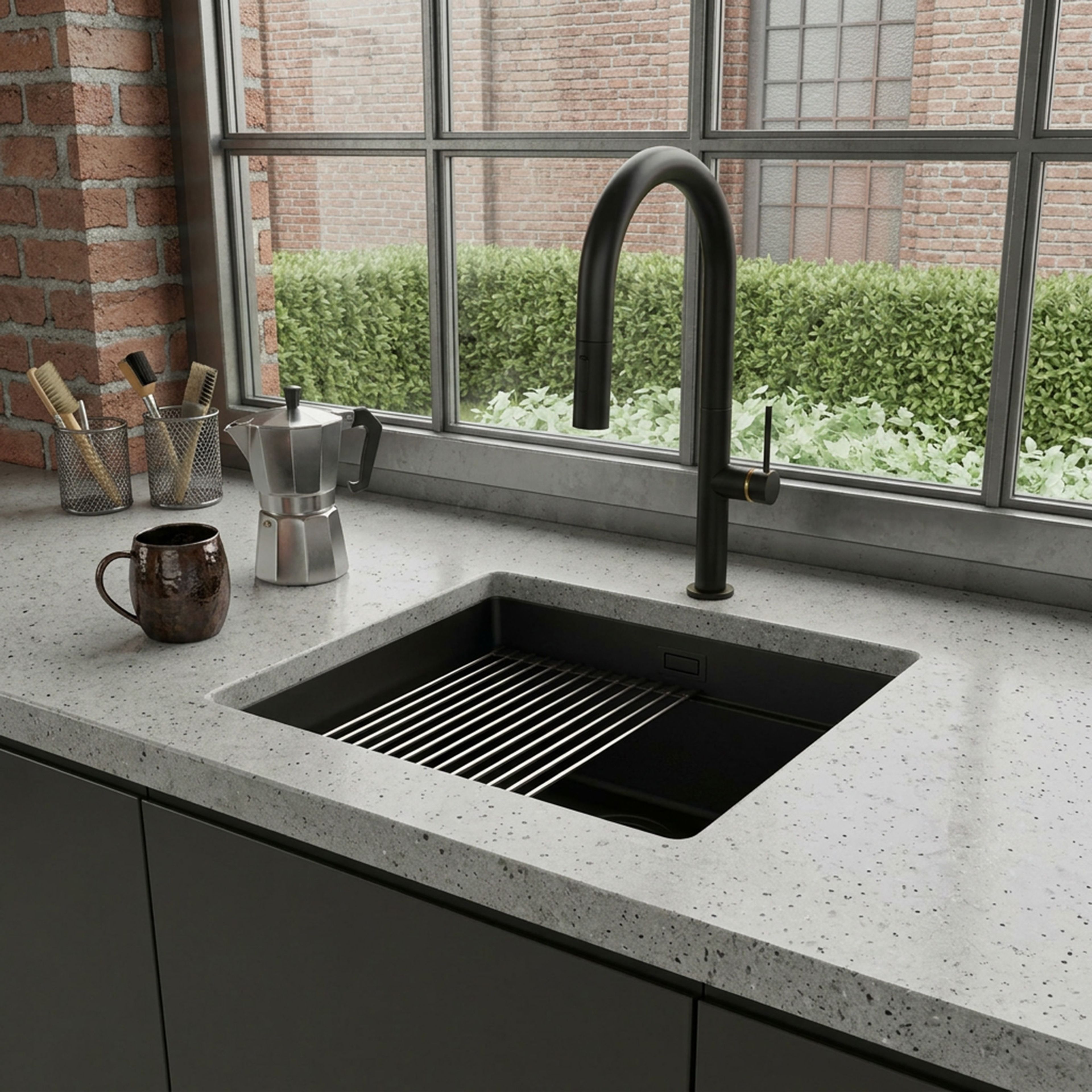 Undermount Kitchen Sink Design with Durable Single Quartz Bowl